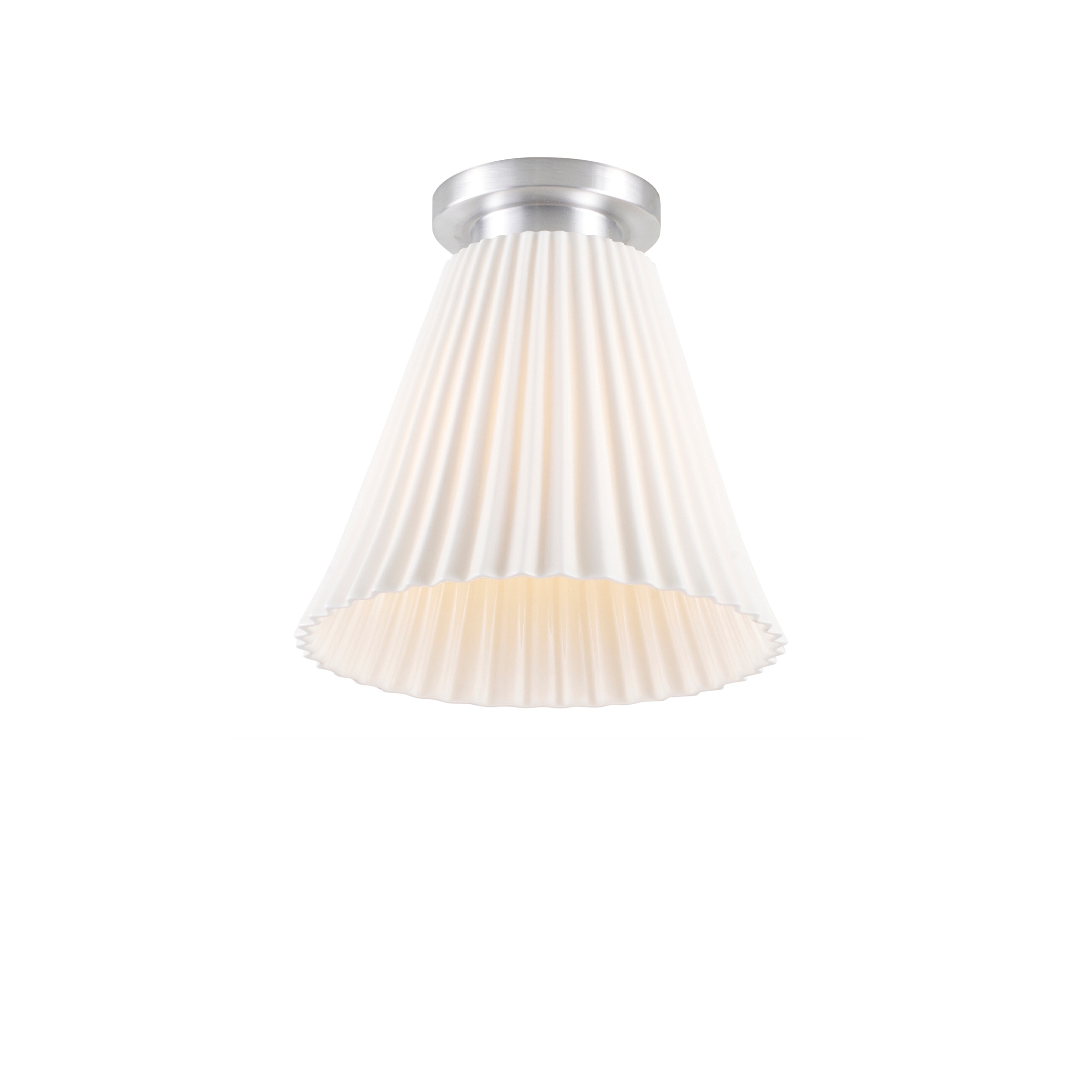 Hector Large Pleat Ceiling Light, Brushed Aluminum
