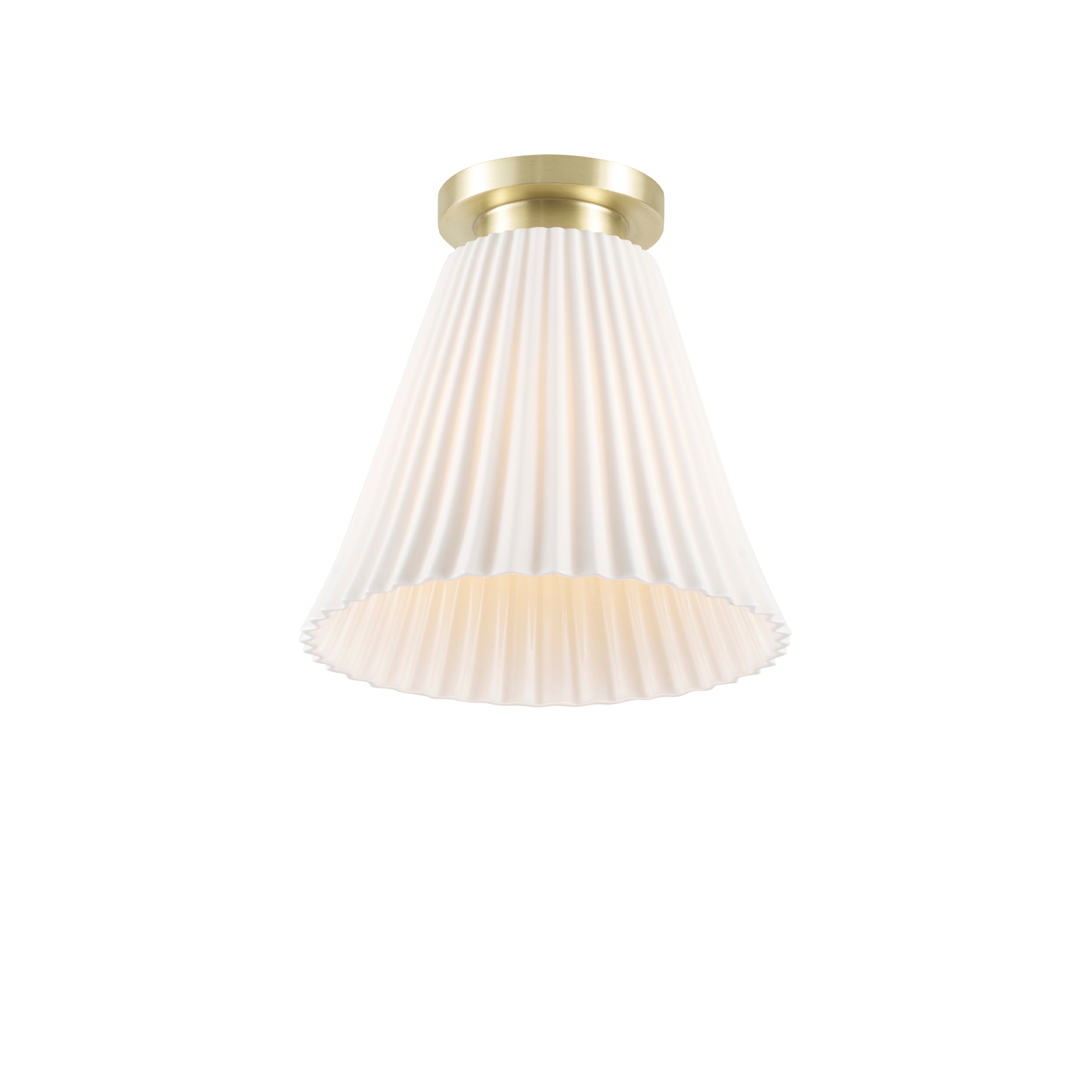 Hector Large Pleat Ceiling Light, Satin Brass