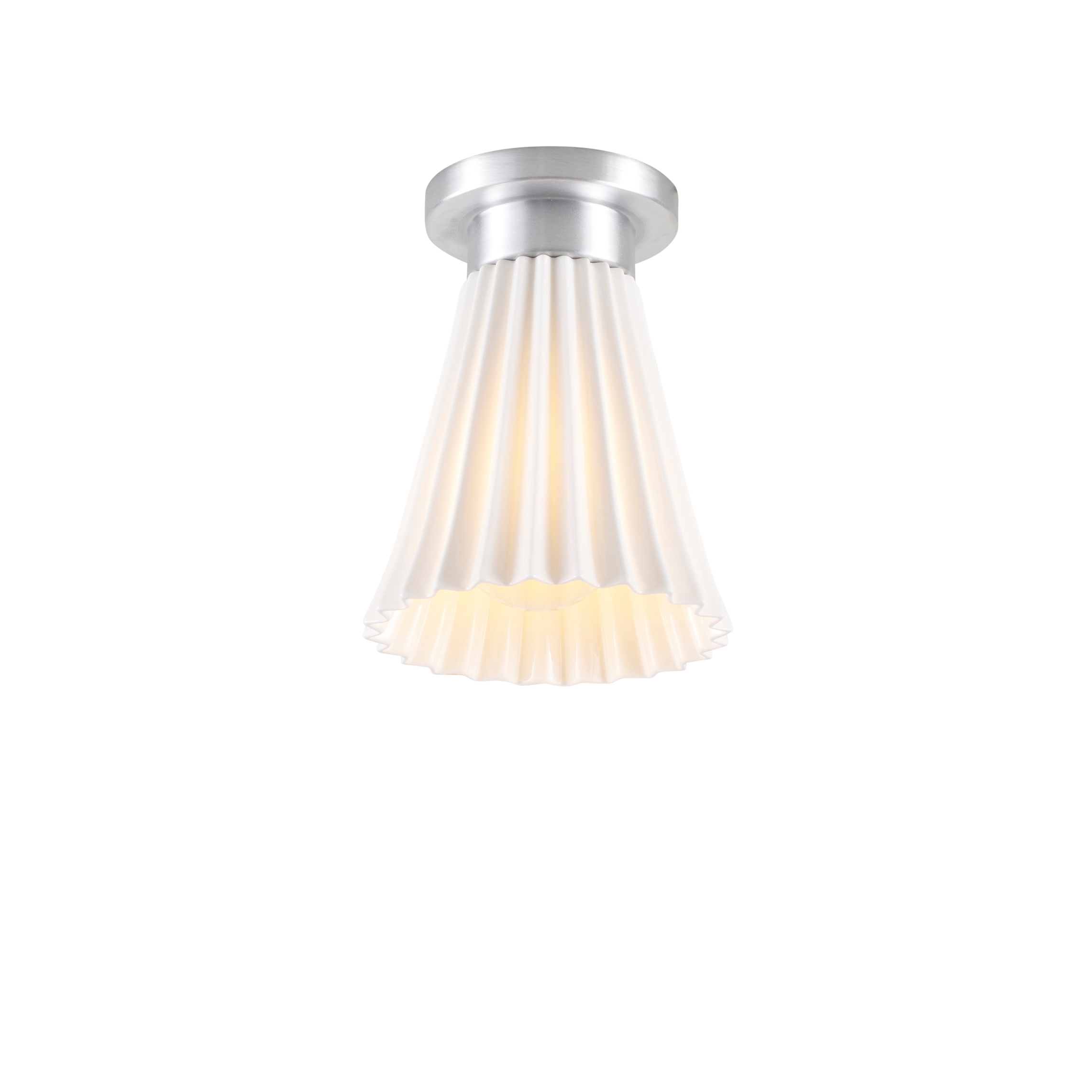 Hector Medium Pleat Ceiling Light, Brushed Aluminum