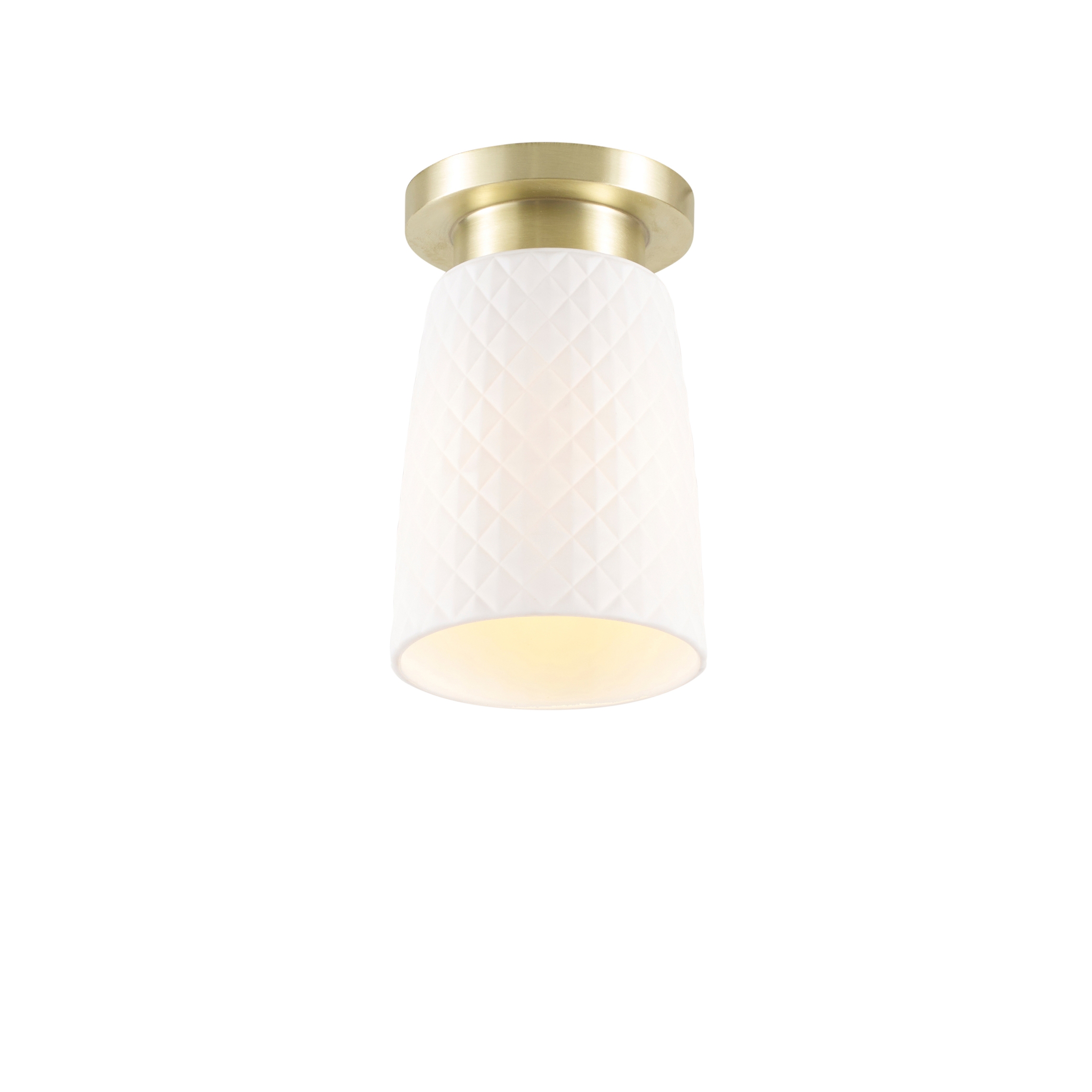 Oxford 1 Bone China Ceiling Light, Satin Brass