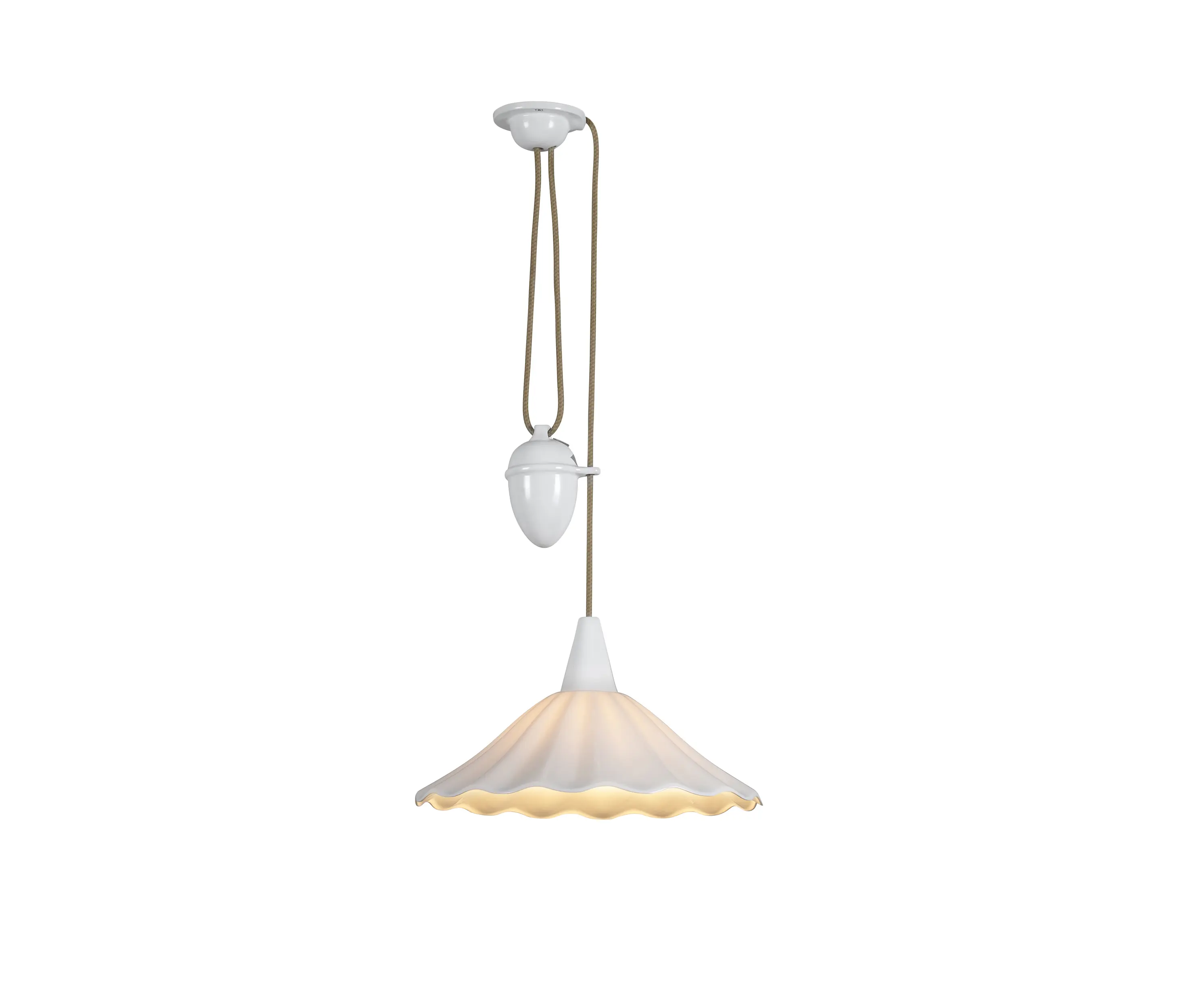 Original BTC - Christie 36 Rise & Fall Pendant, Sand & Taupe Braided Cable