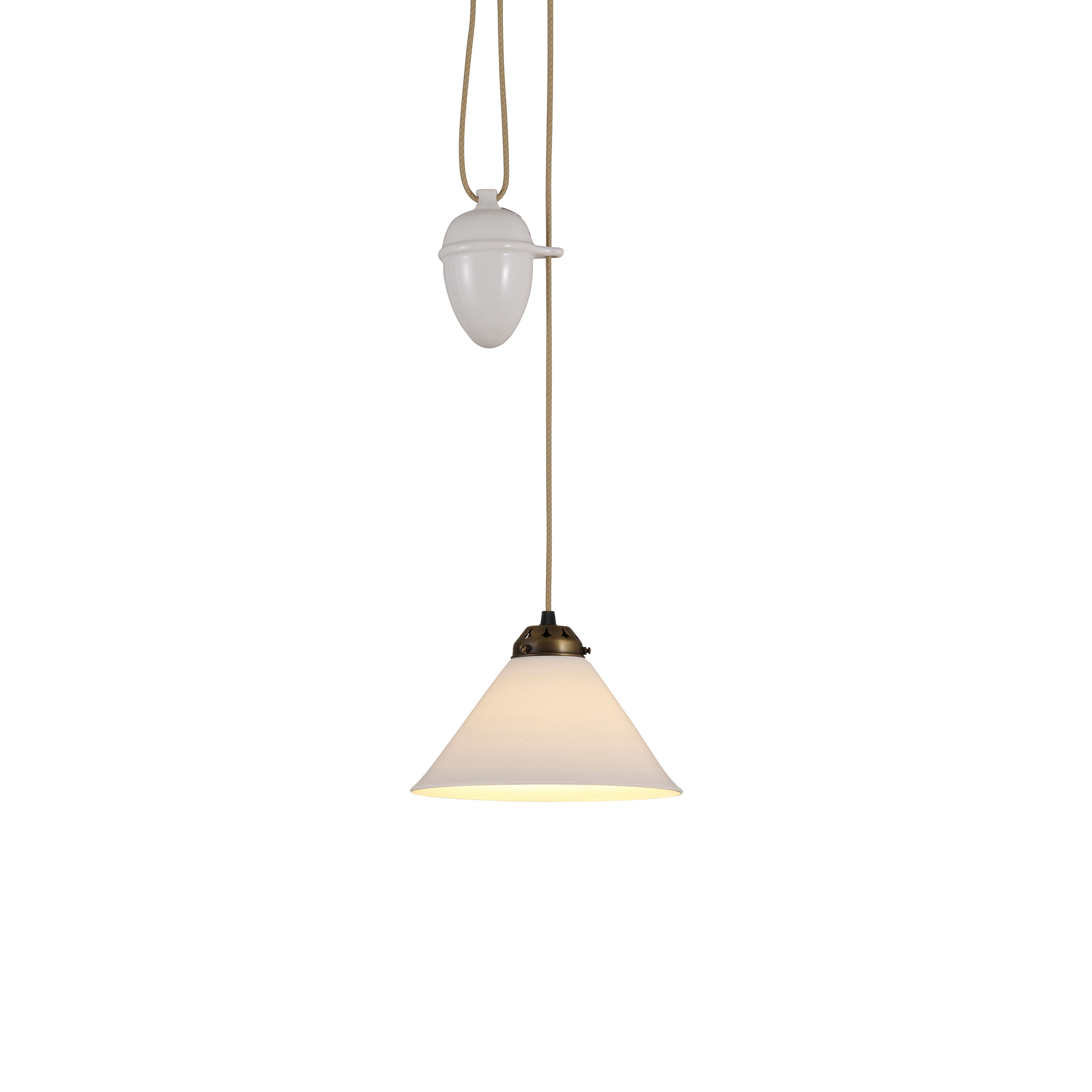 Mostrar el producto Cobb Rise & Fall Small Pendant Light, Natural with Antique Brass del fabricante Original BTC