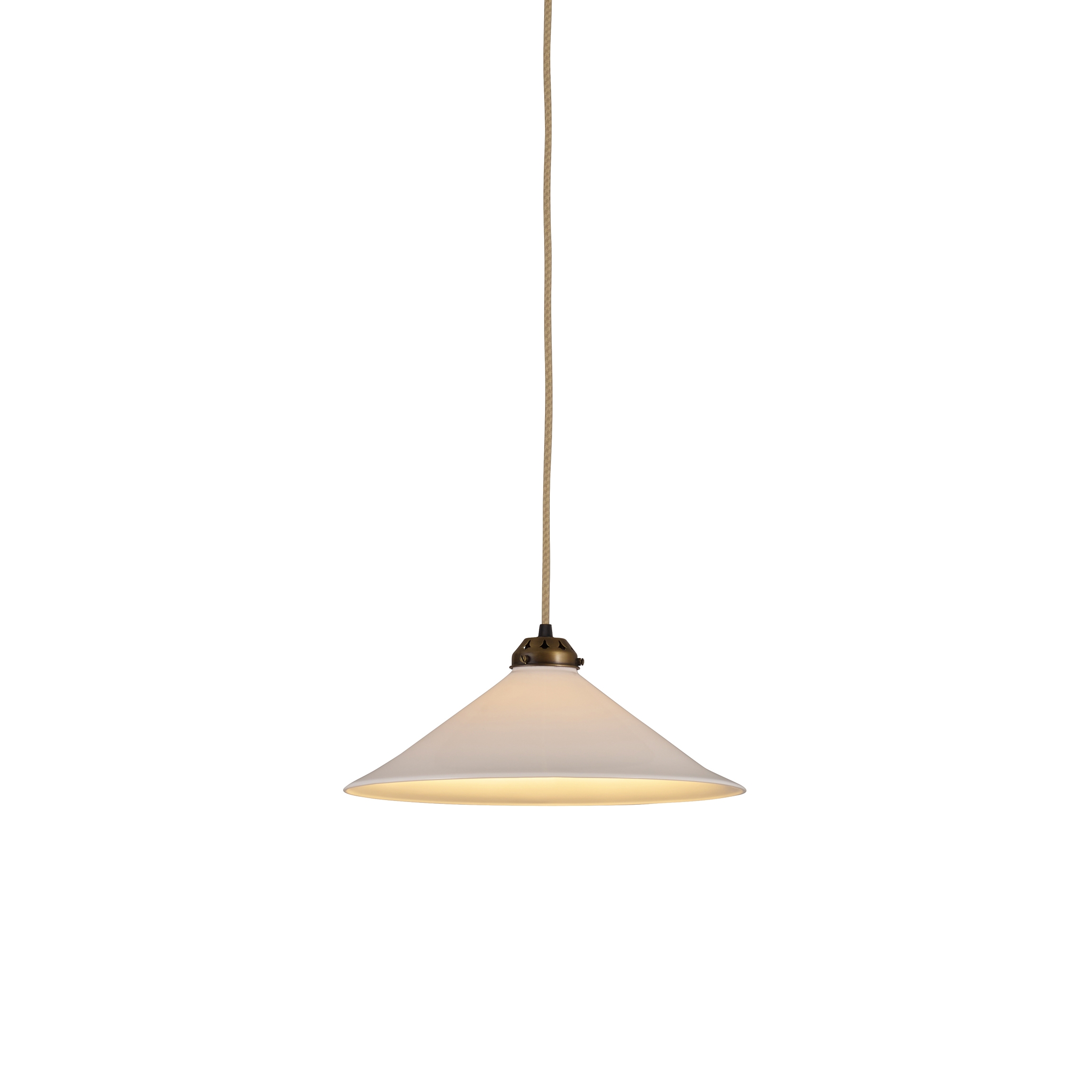 Mostra il prodotto Cobb Large Plain Pendant Light, Natural with Antique Brass del produttore Original BTC