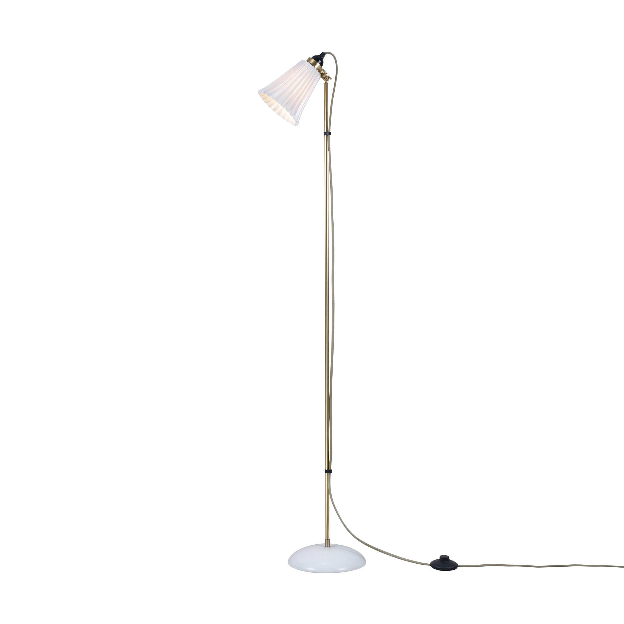 Mostrar el producto Hector Pleat Medium Floor Light, Satin Brass, Natural, with Grey Cable del fabricante Original BTC