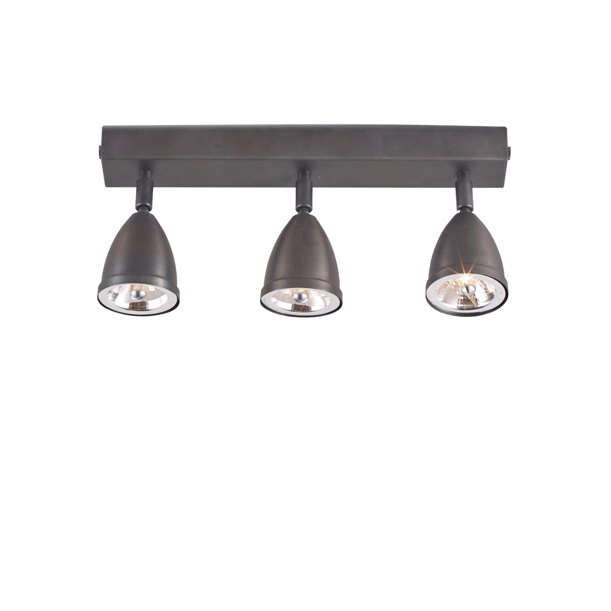 Display product Whitby Triple Spotlight, Weathered Brass, with shade and integral driver from manufacturer Original BTC