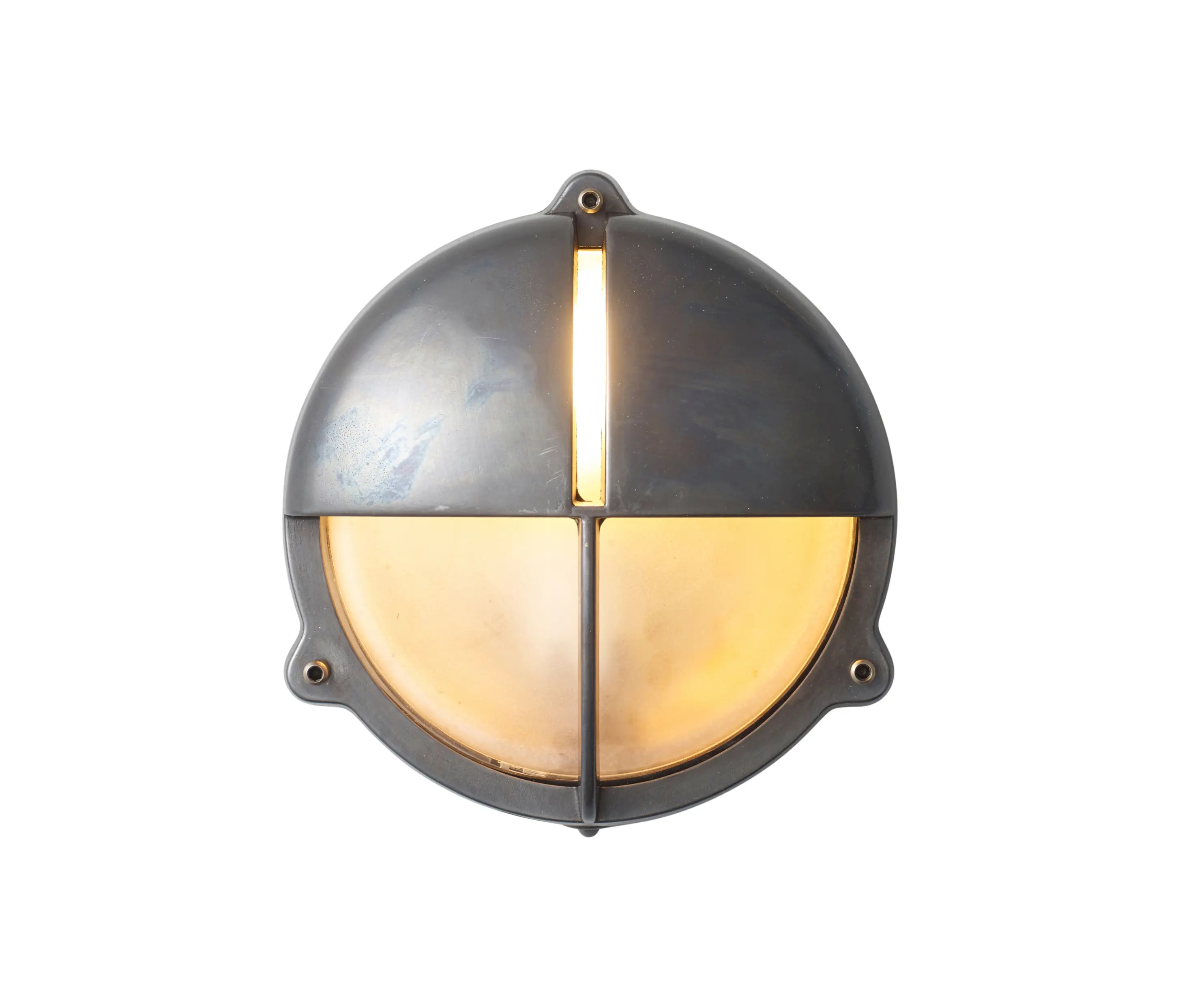 Original BTC - Brass Bulkhead With Eyelid Shield, Weathered Brass
