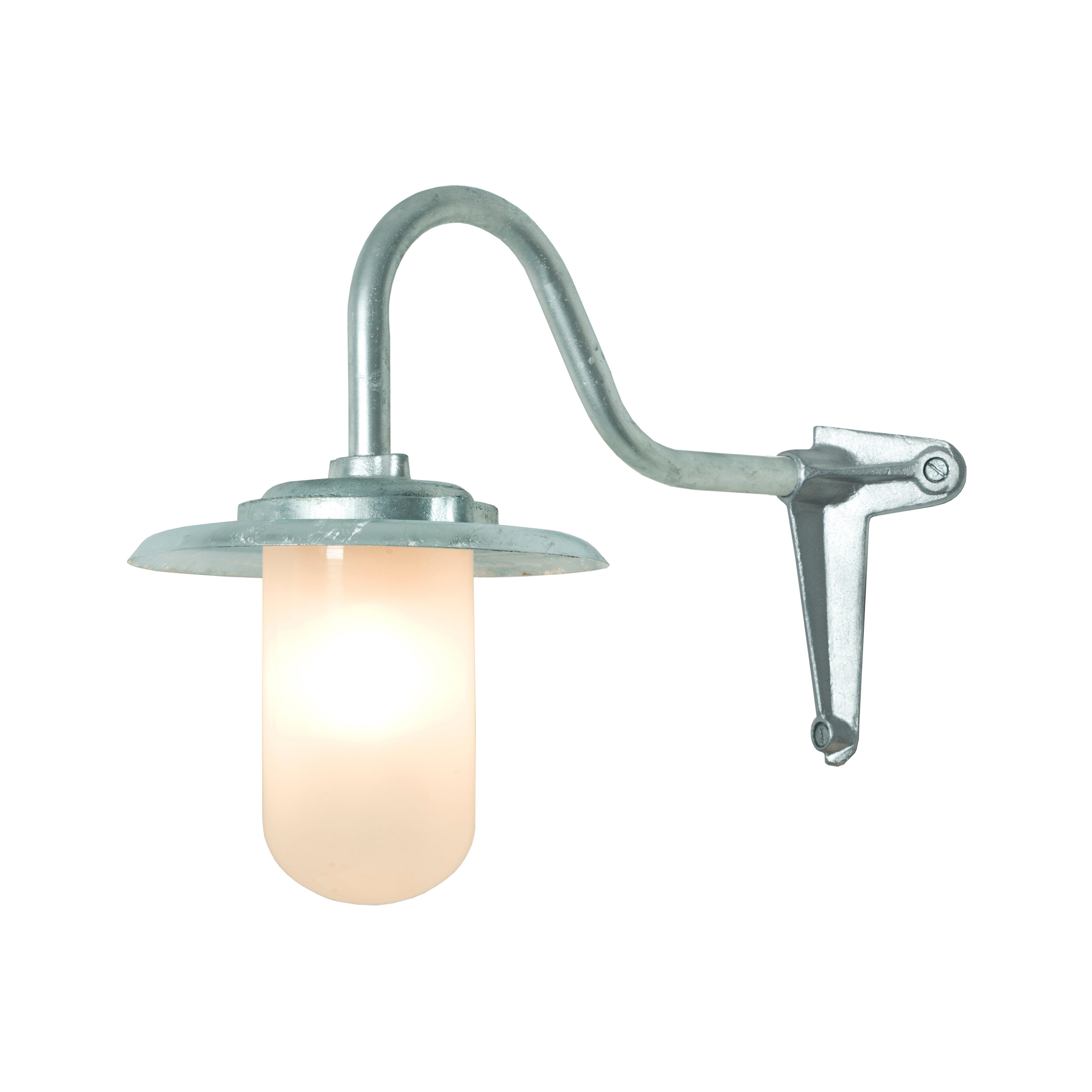 Display product Exterior Bracket Light, 100W, S/Neck, Corner, Galvanised, Frosted from manufacturer Original BTC