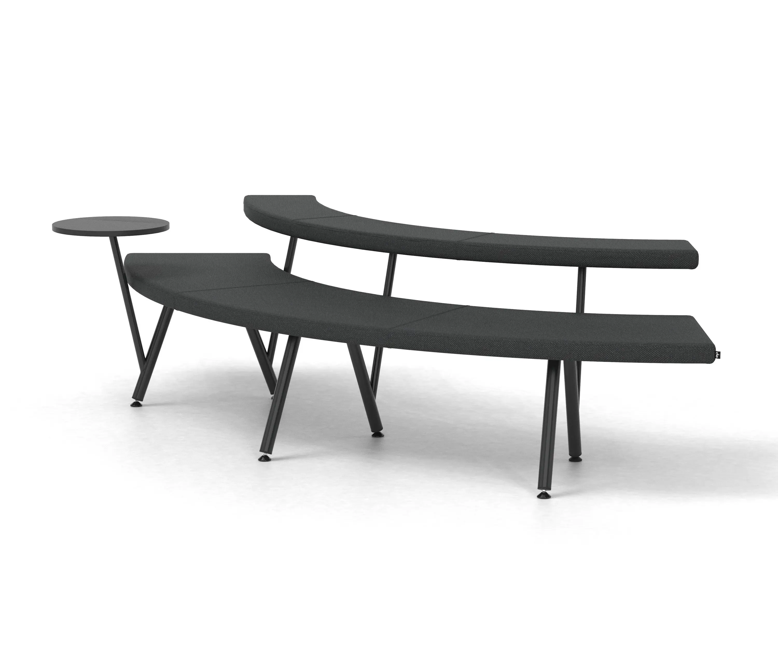 Derlot - Autobahn, 90˚ Curved seat with floating table