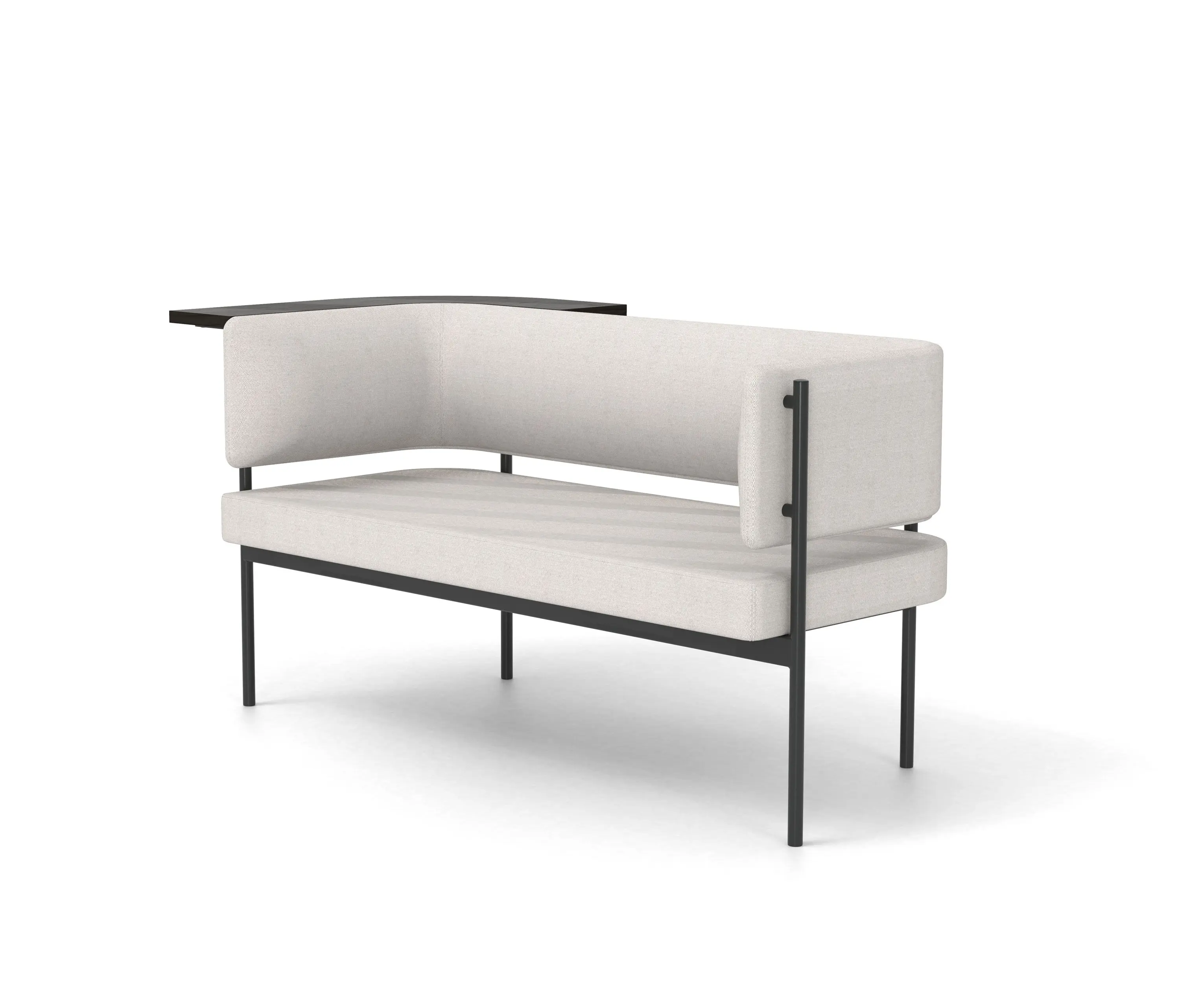Derlot - Crescent, Two seater sofa with floating table