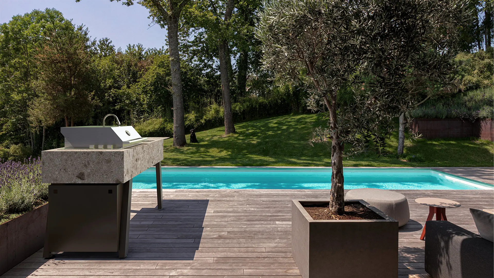 OCQ - BBQube TWO | Outdoor Kitchen | 2000 | Naturstein Negresco | Fulgor Grill