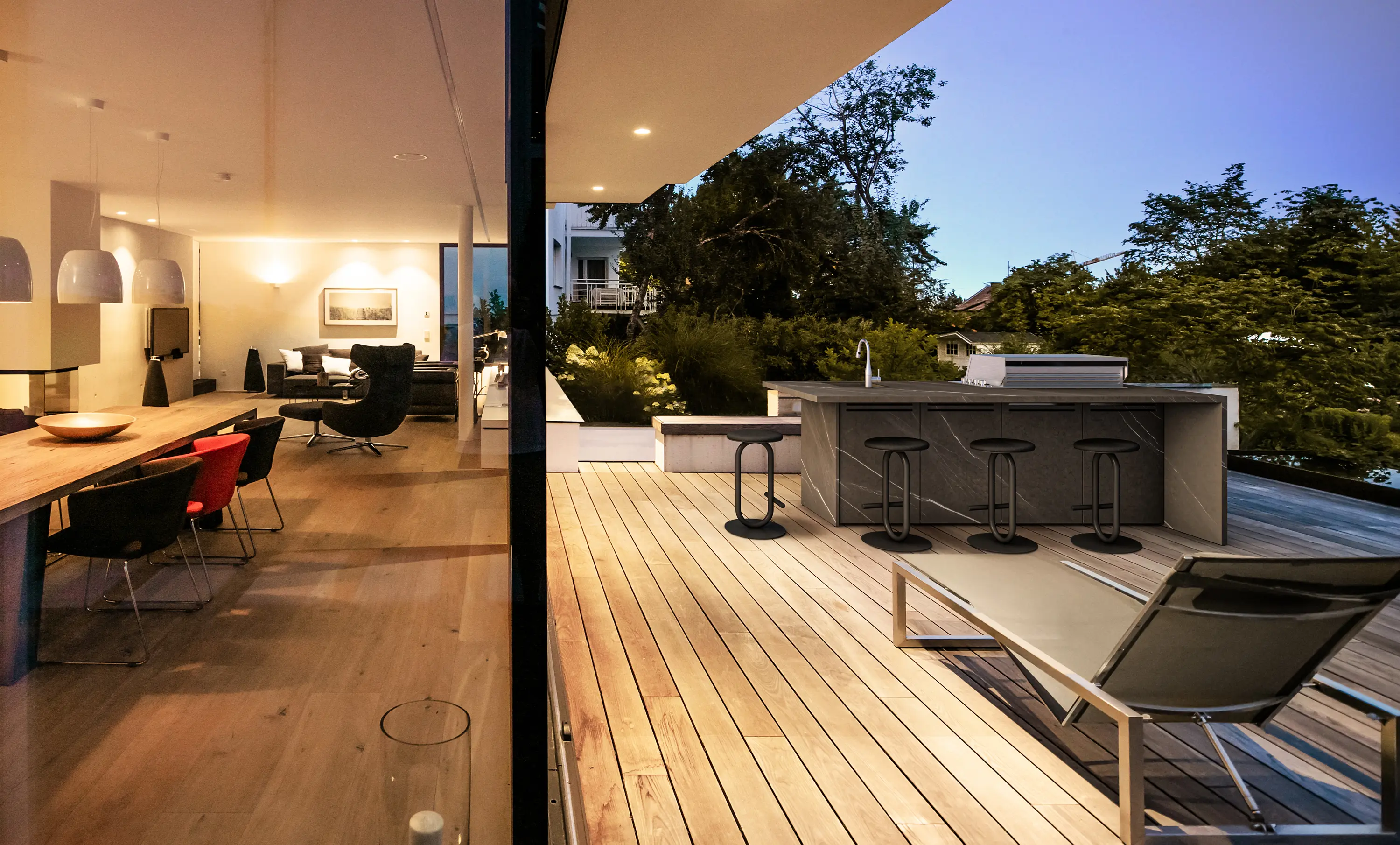 OCQ - INFINITY | Outdoor Kitchen | 3100 | HPL Grey | Estante I Flammkraft