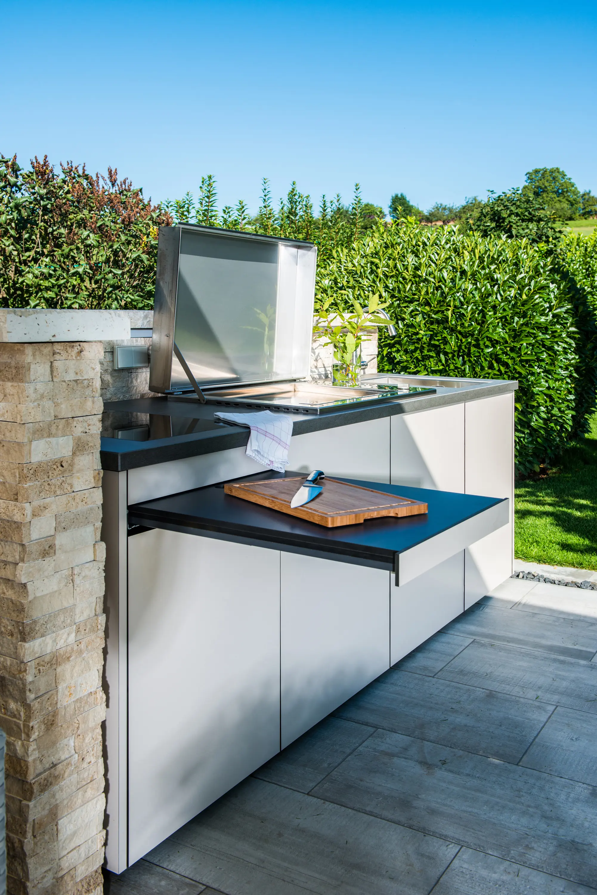 OCQ - INFINITY | Outdoor Kitchen | 3100 | HPL Grey | Estante I Flammkraft