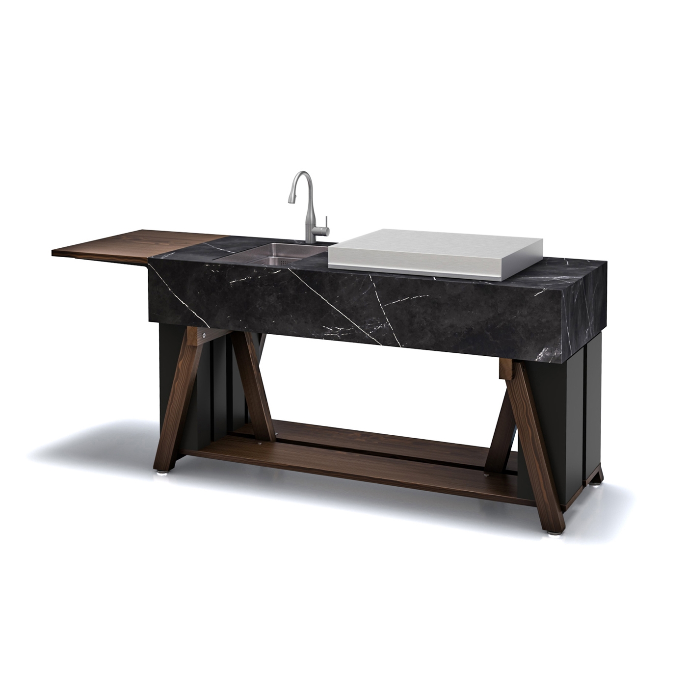 Display product BBQube ONE |  Outdoor Kitchen | 1800 | Storm Negro | Plancha from manufacturer OCQ