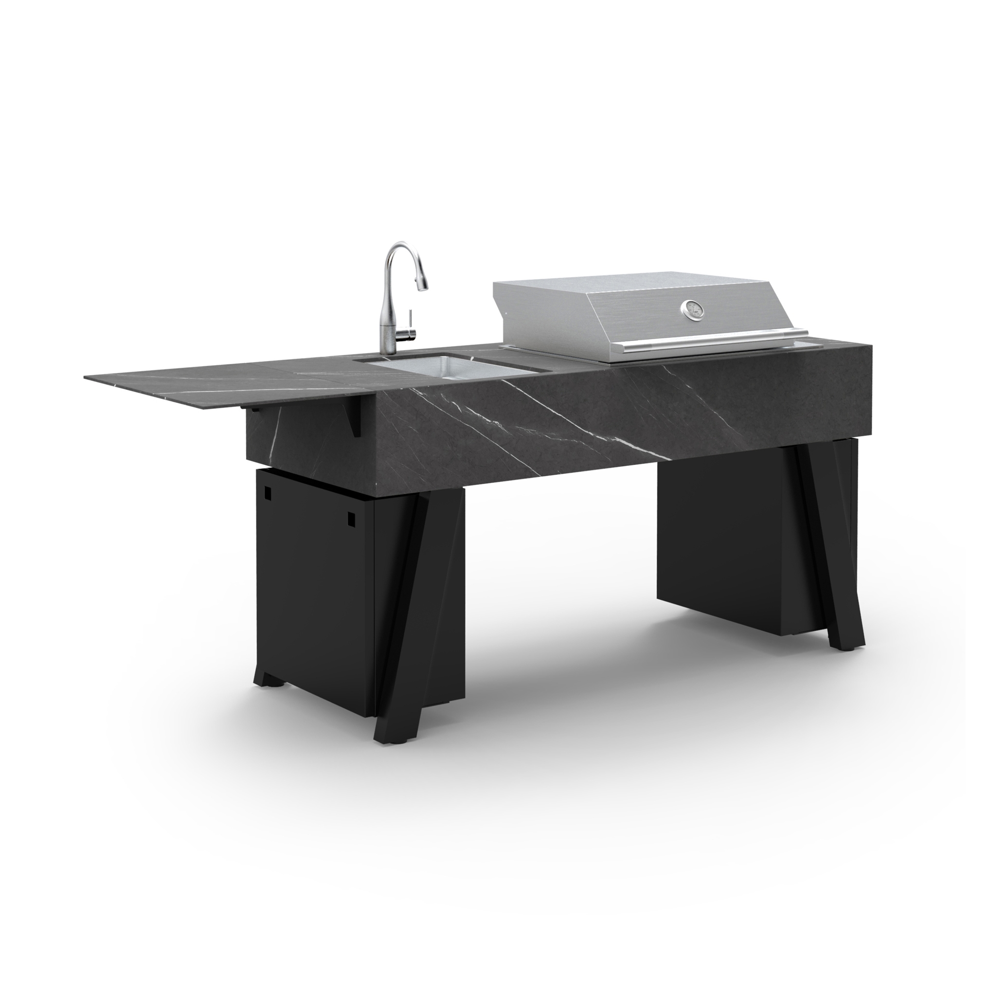 Display product BBQube TWO | Outdoor Kitchen  | 1800 | Natural Stone Grafite | Fulgor Grill from manufacturer OCQ