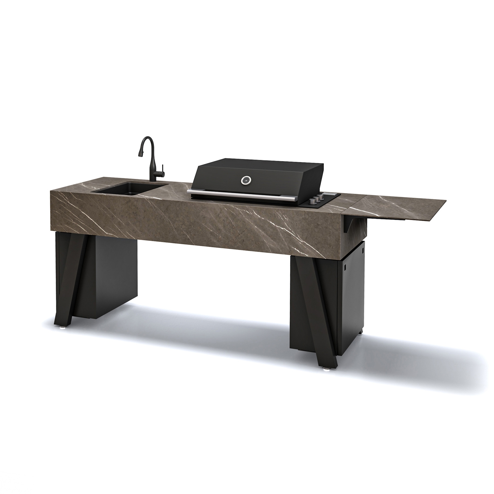 Display product BBQube TWO | Outdoor Kitchen | 2000 | Ceramic Grafite Stone | Fulgor Grill from manufacturer OCQ