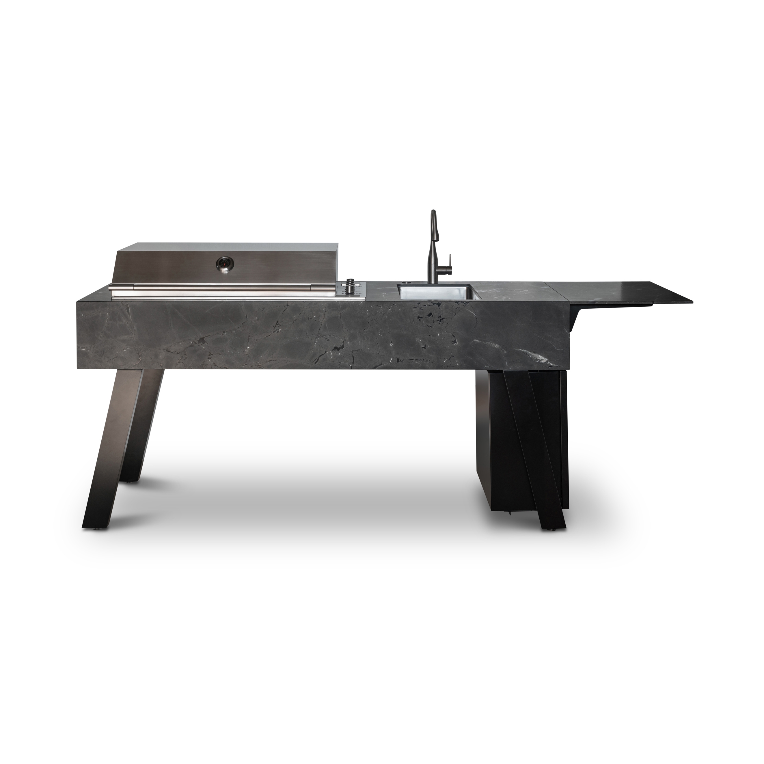 Display product BBQube TWO | Outdoor Kitchen | 2000 | Naturstein Negresco | Fulgor Grill from manufacturer OCQ