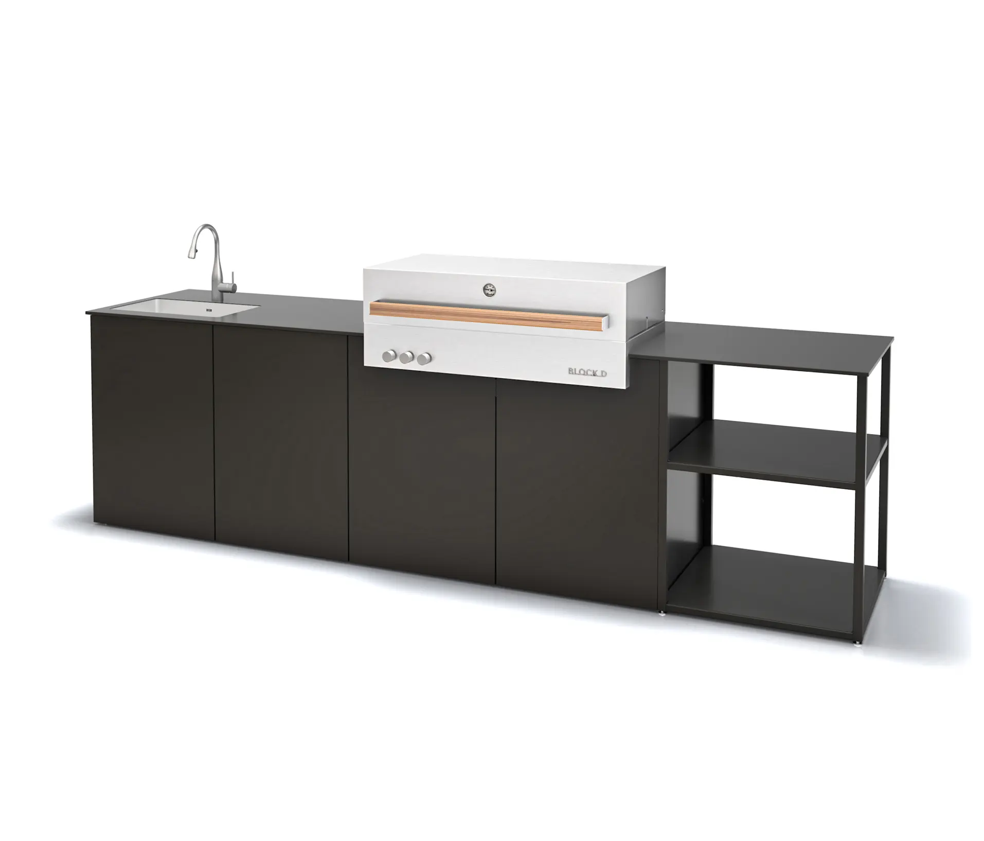 OCQ - INFINITY | Outdoor Kitchen | 3100 | HPL Grey | Estante I Flammkraft