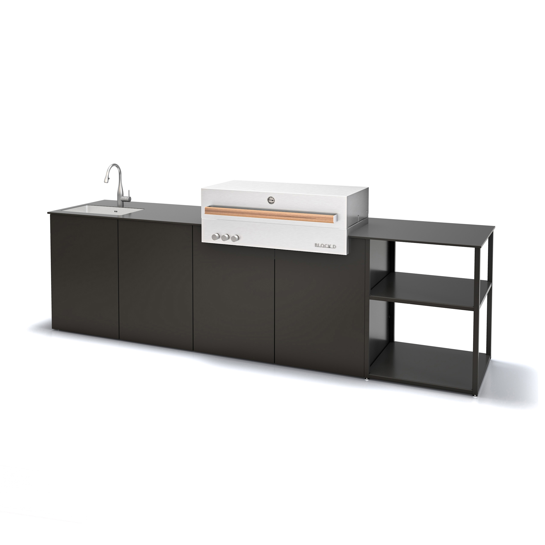 Display product INFINITY | Outdoor Kitchen | 3100 | HPL Grey | Shelf I Flammkraft from manufacturer OCQ