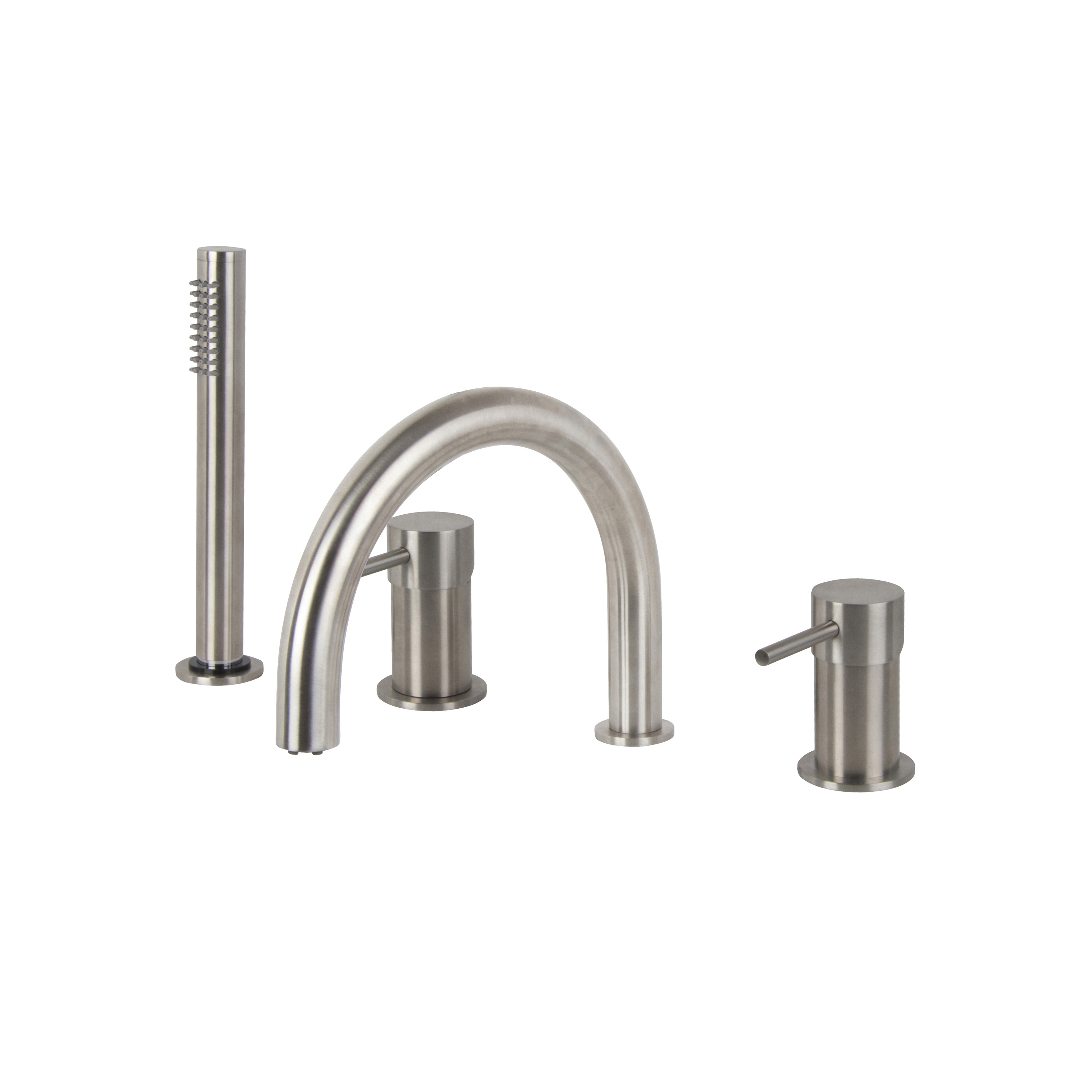 Display product Spillo Steel F3074 | Deck mounted bath mixer INOX from manufacturer Fima Carlo Frattini