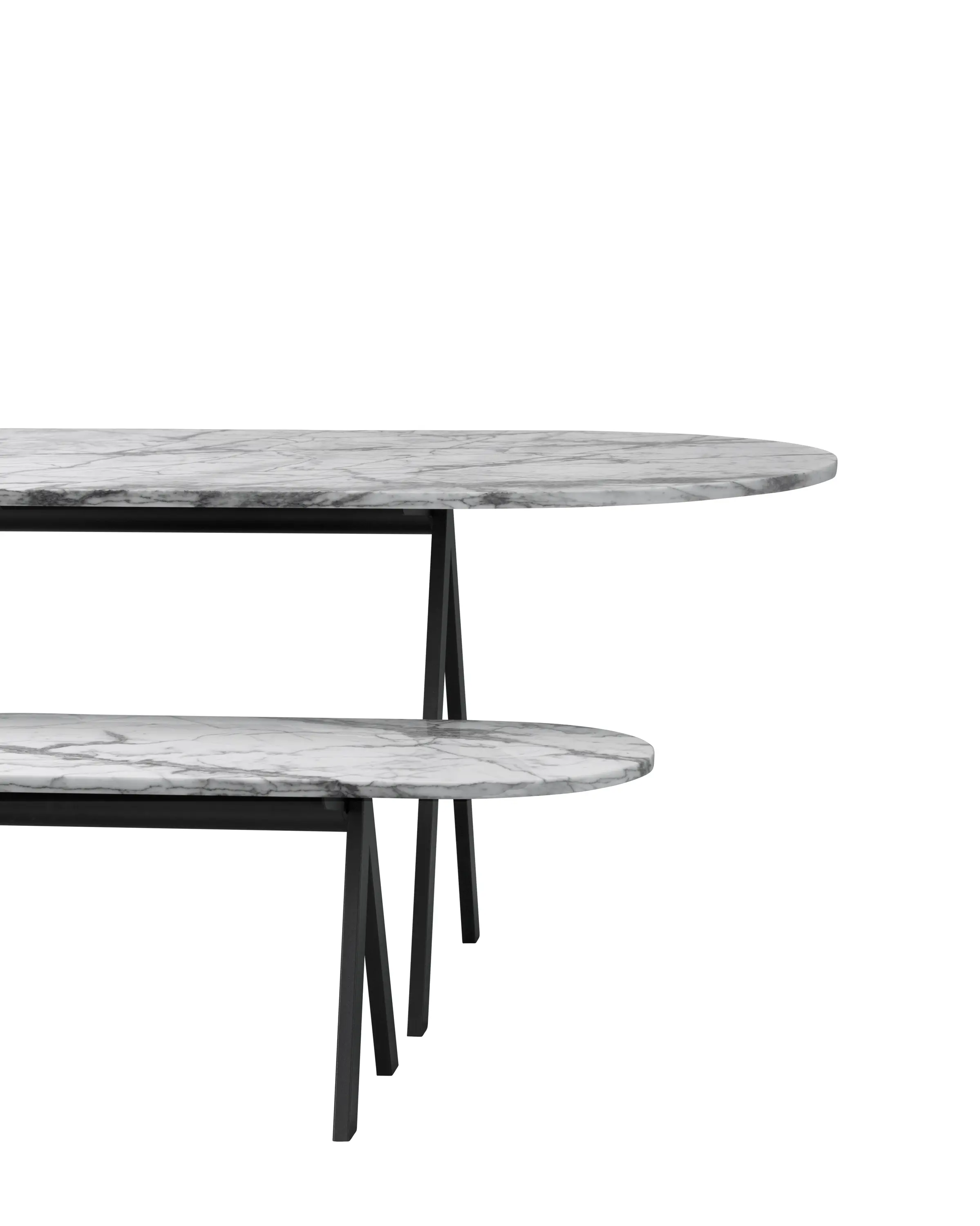 Friends & Founders - Saw Table marble white rounded