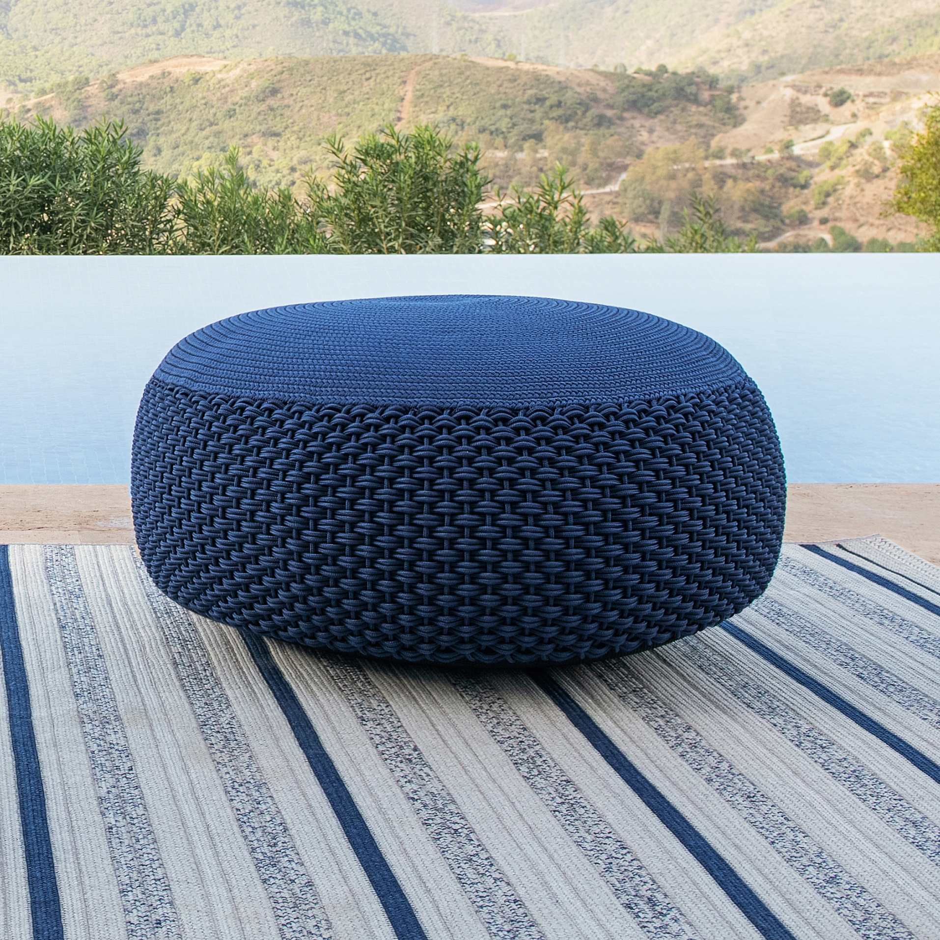 Display product TVR Outdoor Pouf Round from manufacturer THIBAULT VAN RENNE