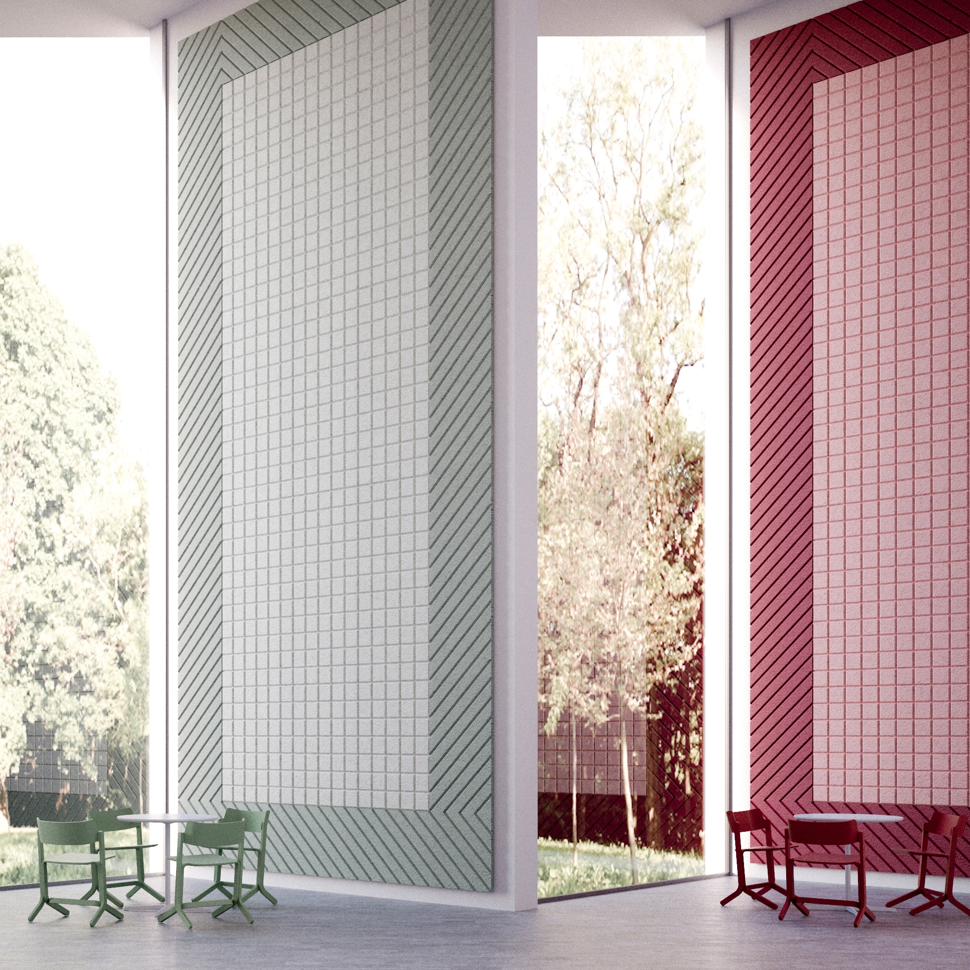 Mostra il prodotto BAUX Acoustic Tiles - Campus Meeting Space del produttore BAUX