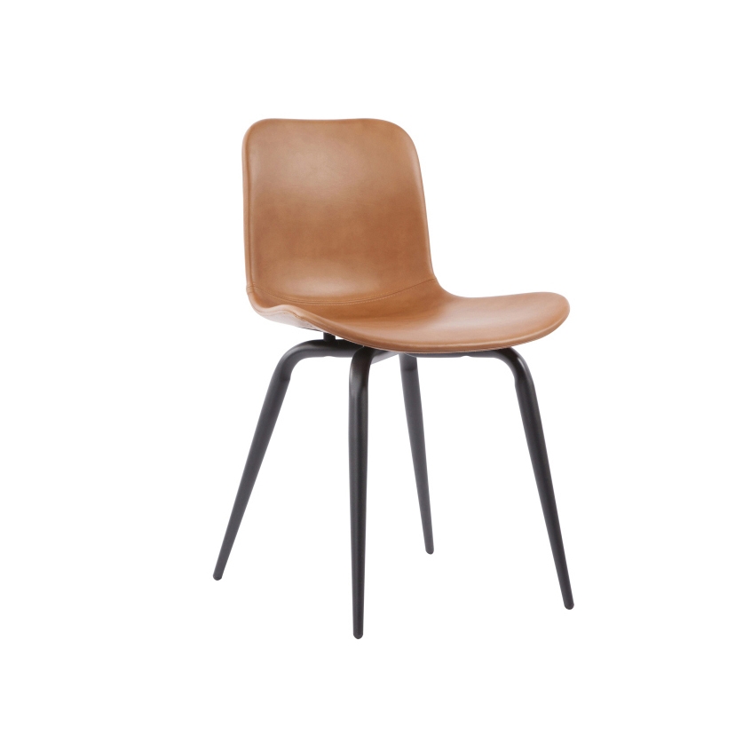 Langue Avantgarde Dining Chair, Black / Premium Leather Brandy 41574