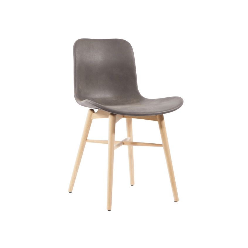 Langue Original Dining Chair, Natural /  Tempur Leather Carbon Brown 4004