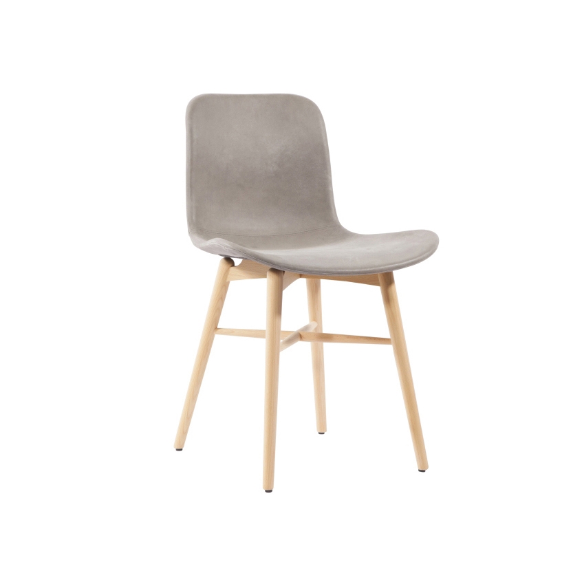 Langue Original Dining Chair, Natural /  Tempur Leather Grigio Grey 4007
