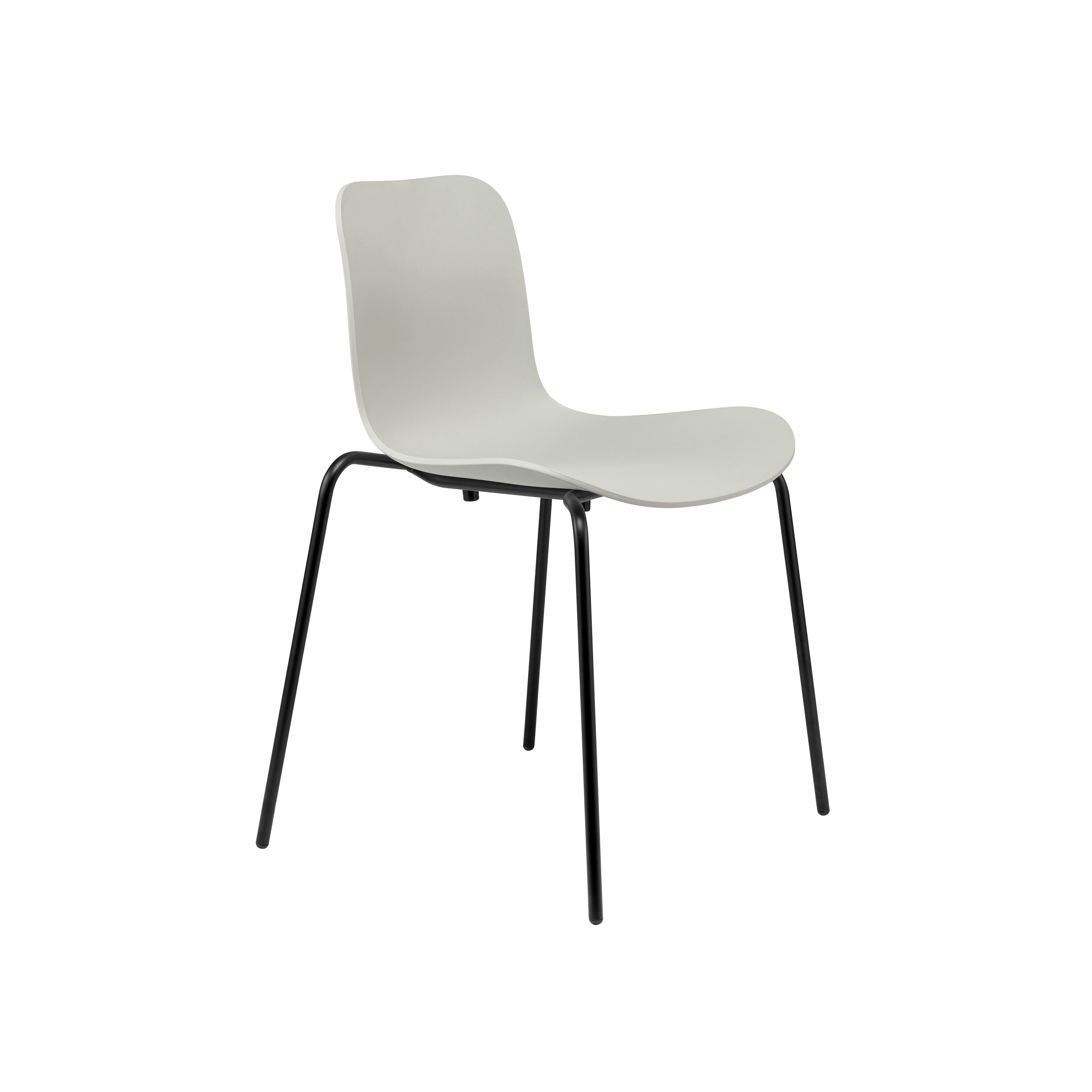 Langue Stack Dining Chair, Black / Flint Grey