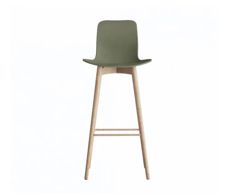 NORR11 - Langue Bar Chair, Natural / Moss Green