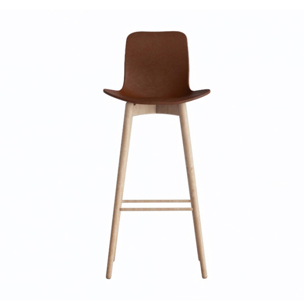 Afficher le produit Langue Bar Chair, Natural / Premium Leather Brandy 41574 du fabricant NORR11