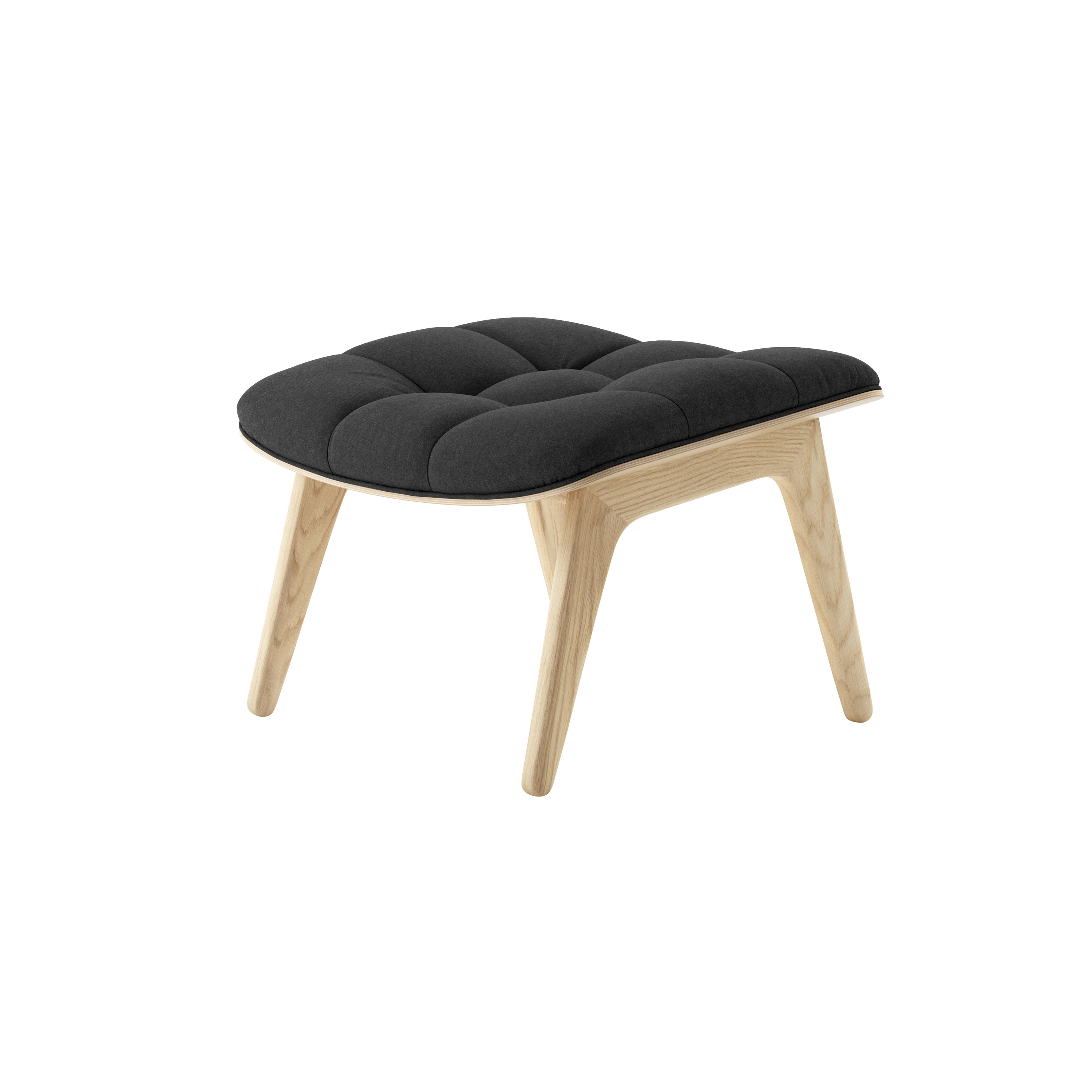 Mammoth Ottoman, Natural / Wool Coal Grey 067
