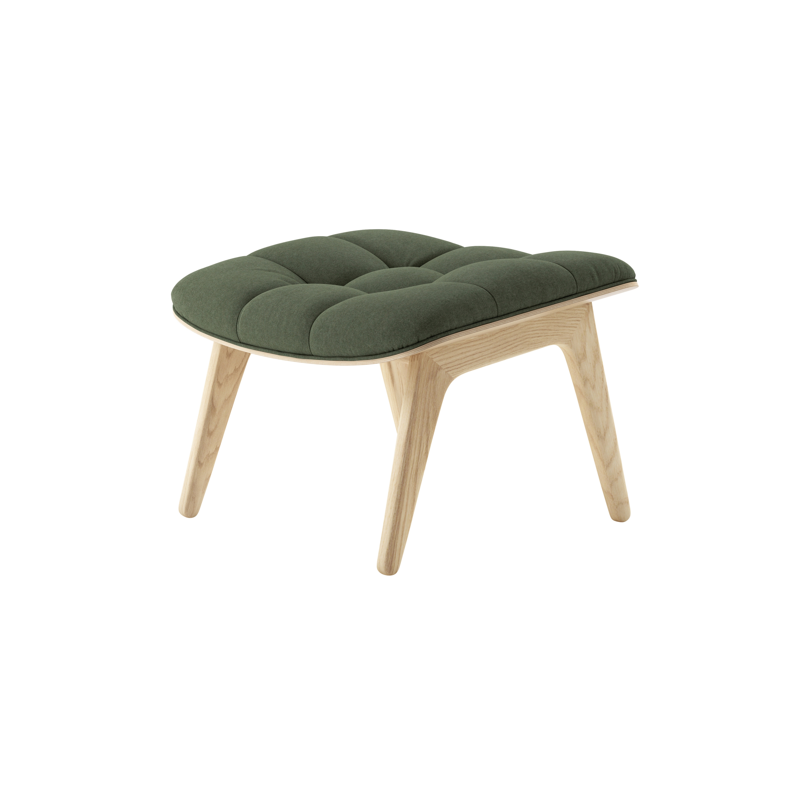 Mammoth Ottoman, Natural / Wool Forest Green 053