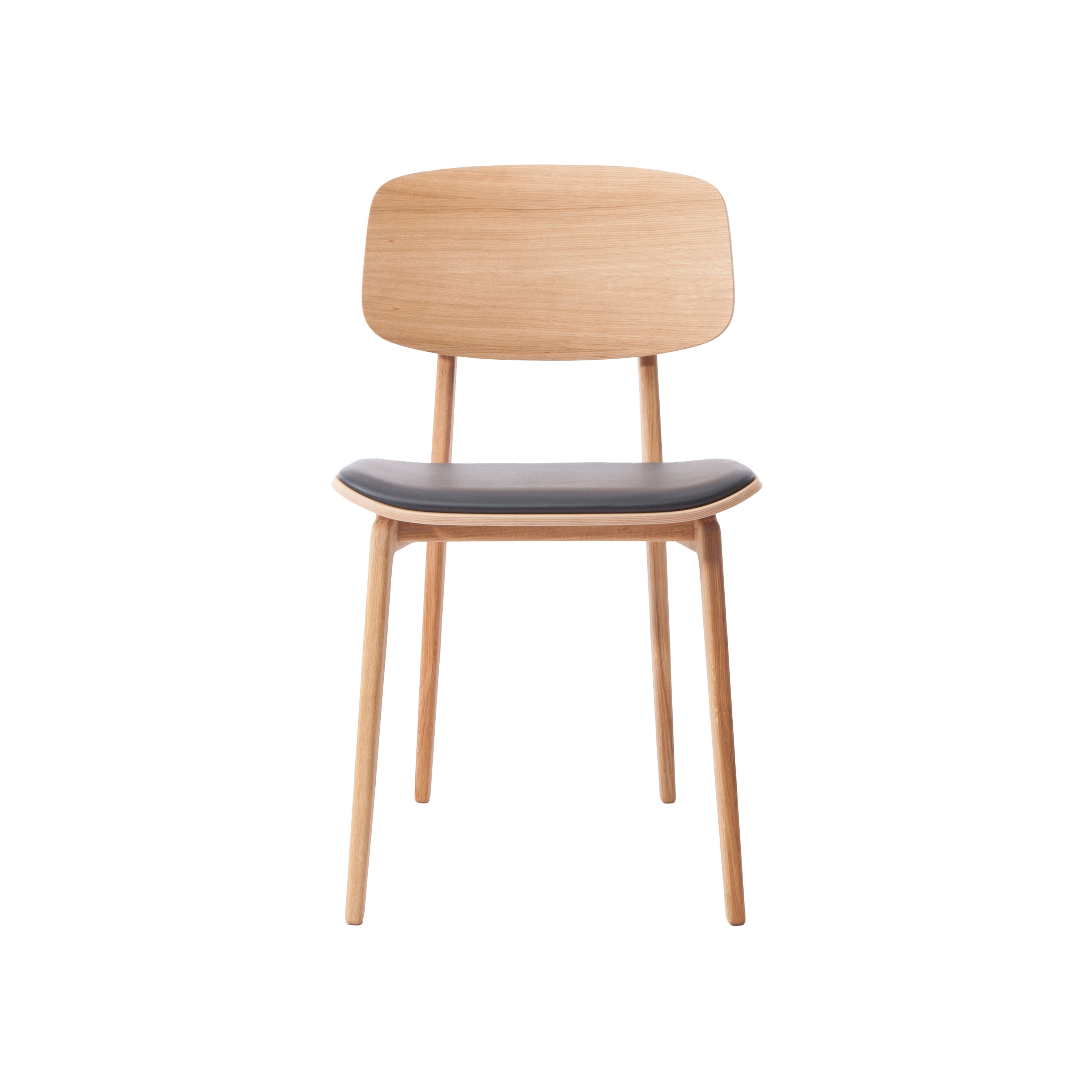 NY11 Dining Chair, Natural - Premium Leather Black