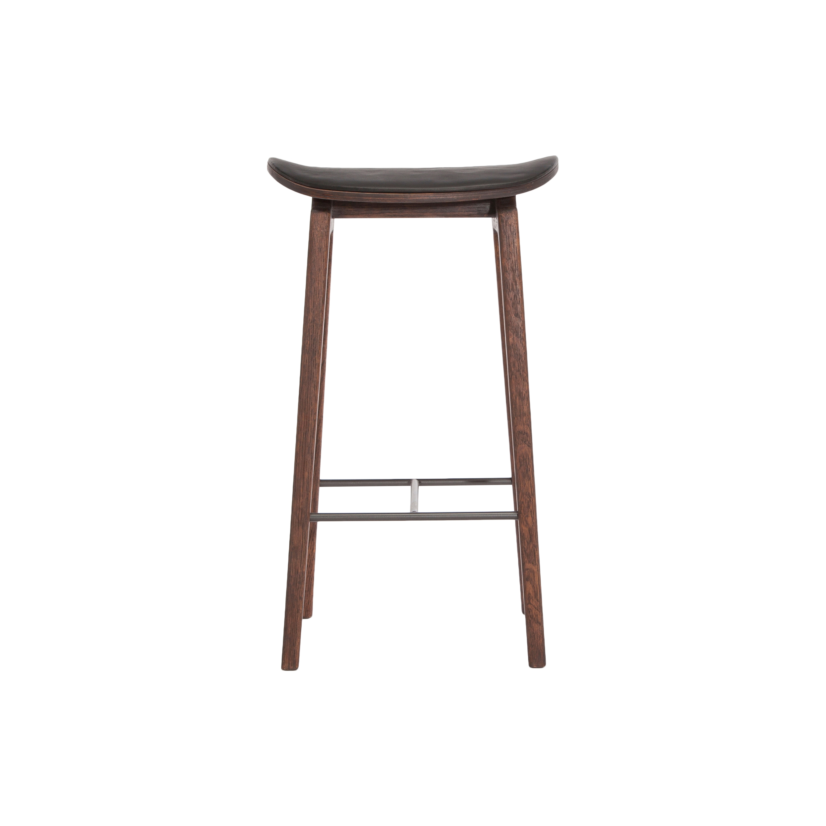 Produkt NY11 Bar Chair, Dark Stained - Premium Leather Black, Low 65 cm des Herstellers NORR11 anzeigen
