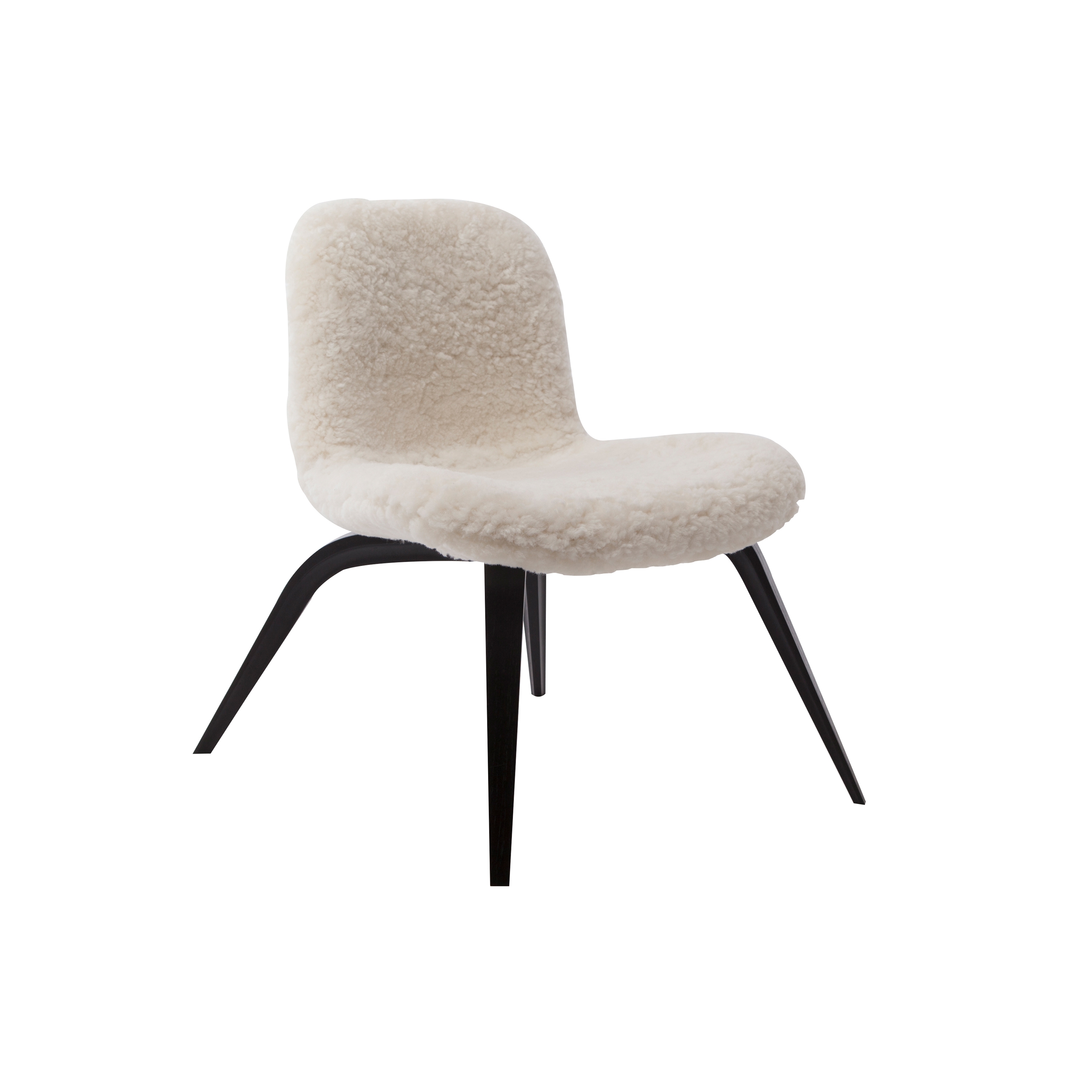 Goose Lounge Chair, Black / Sheepskin: Offwhite