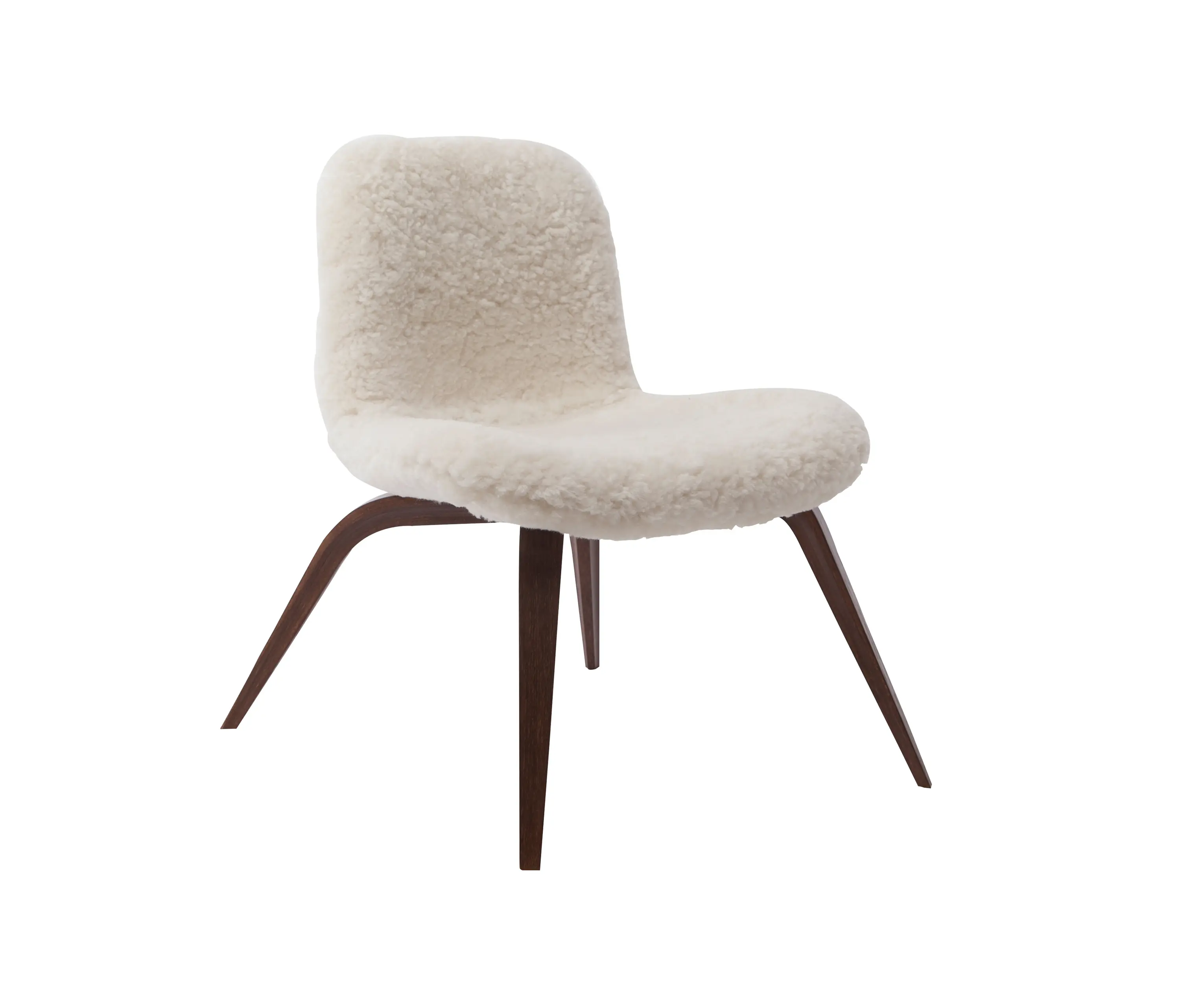 NORR11 - Goose Lounge Chair, Dark Stained / Sheepskin: Off White
