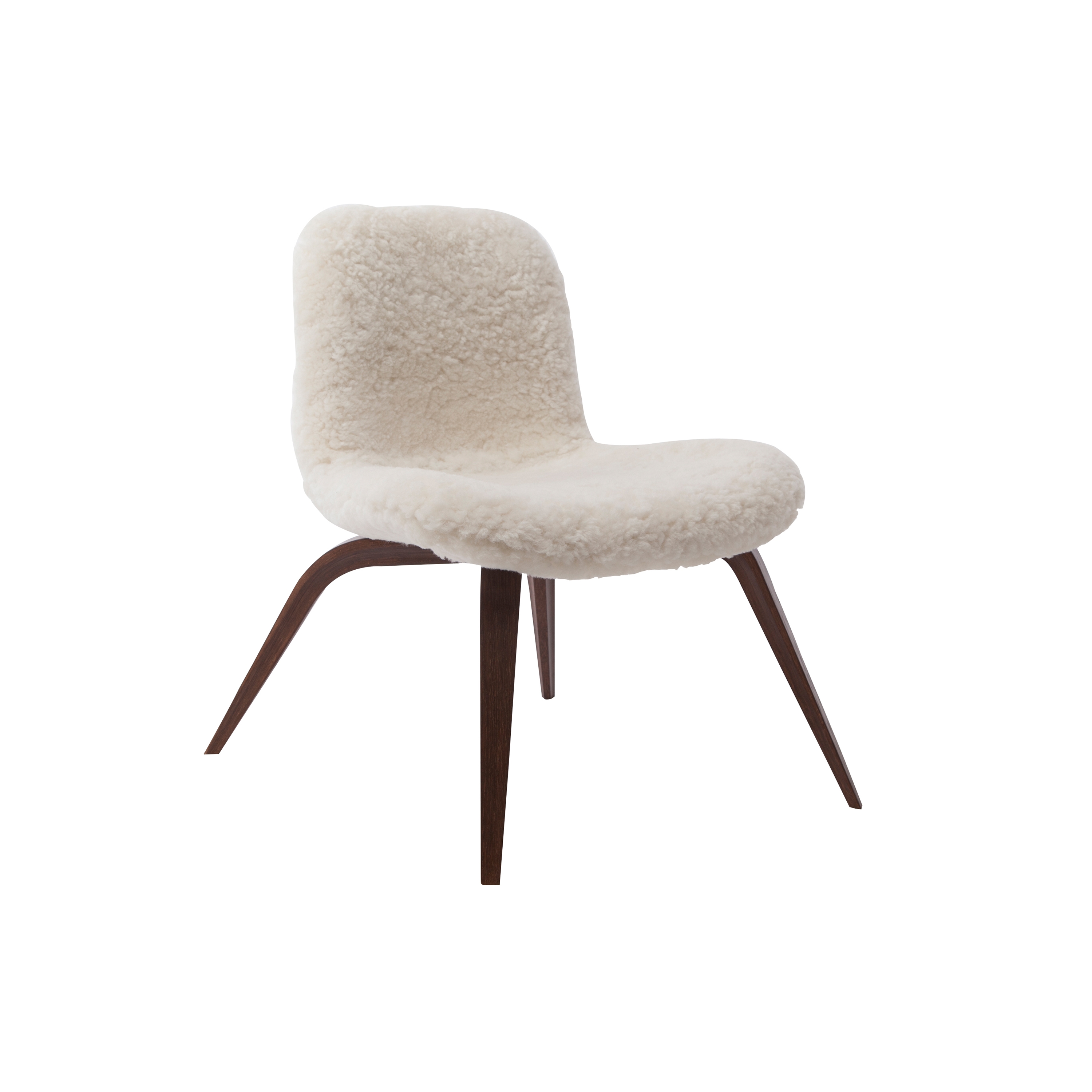 Produkt Goose Lounge Chair, Dark Stained / Sheepskin: Off White des Herstellers NORR11 anzeigen