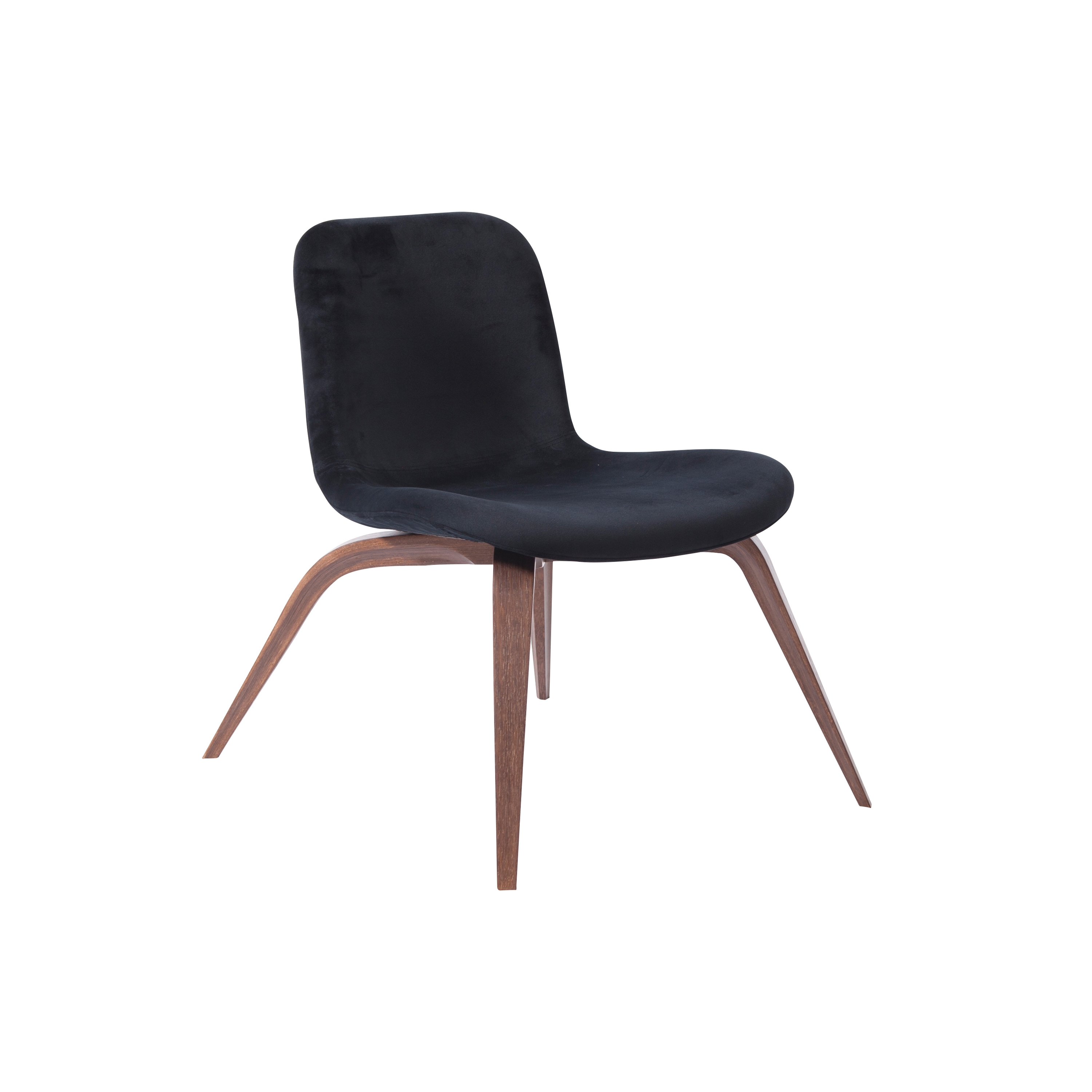 Goose Lounge Chair, Dark Stained / Velvet: Midnight Blue