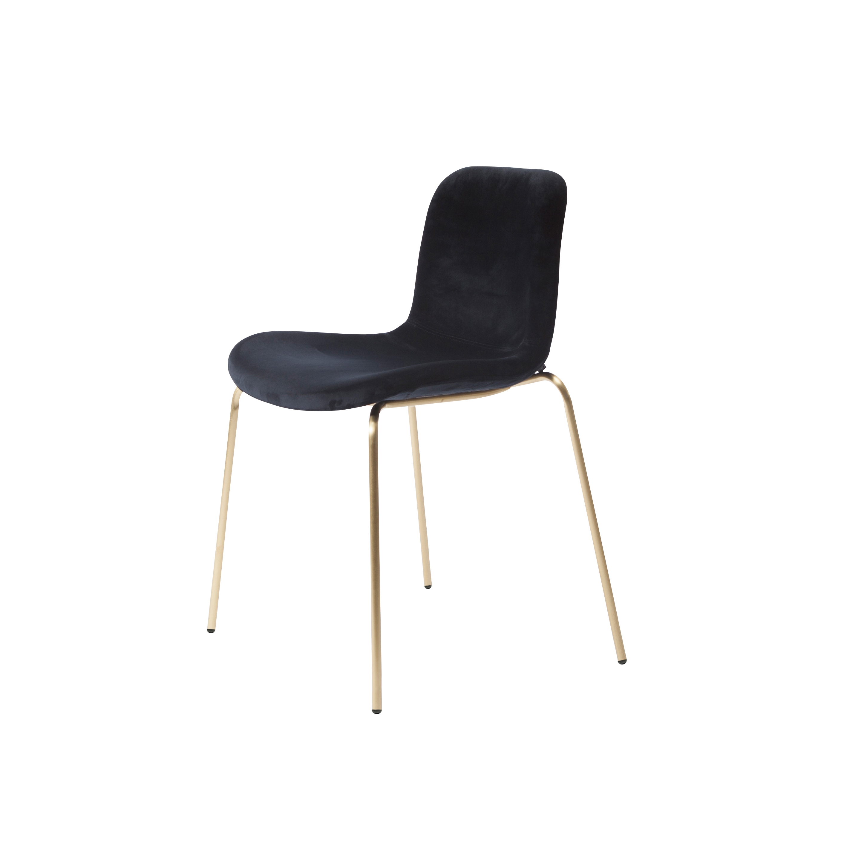 Goose Original Dining Chair, Brass / Velvet: Midnight Blue