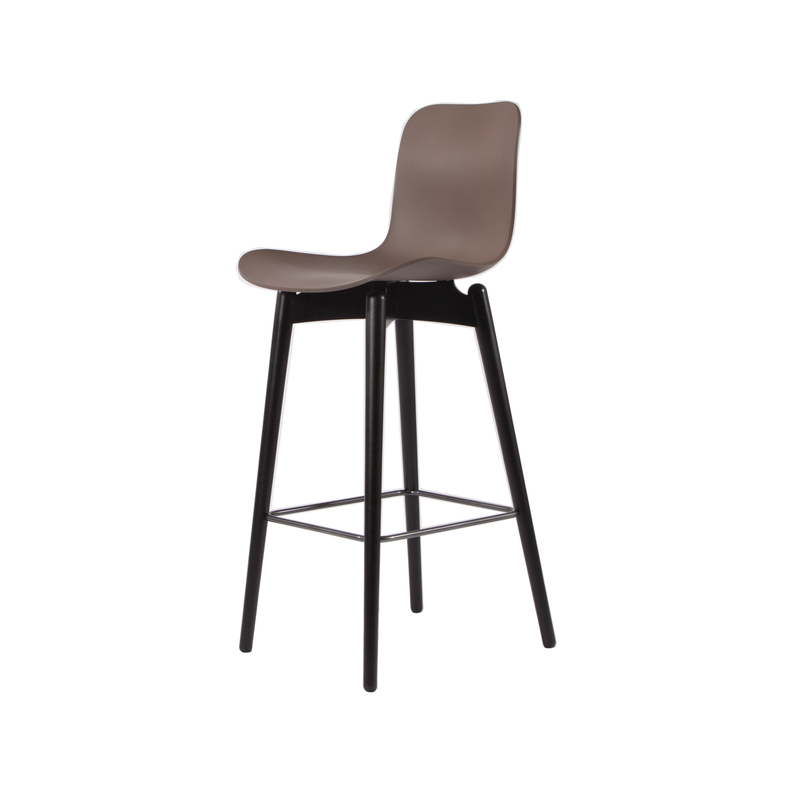 Langue Bar Chair, Black / Gargoyle Brown