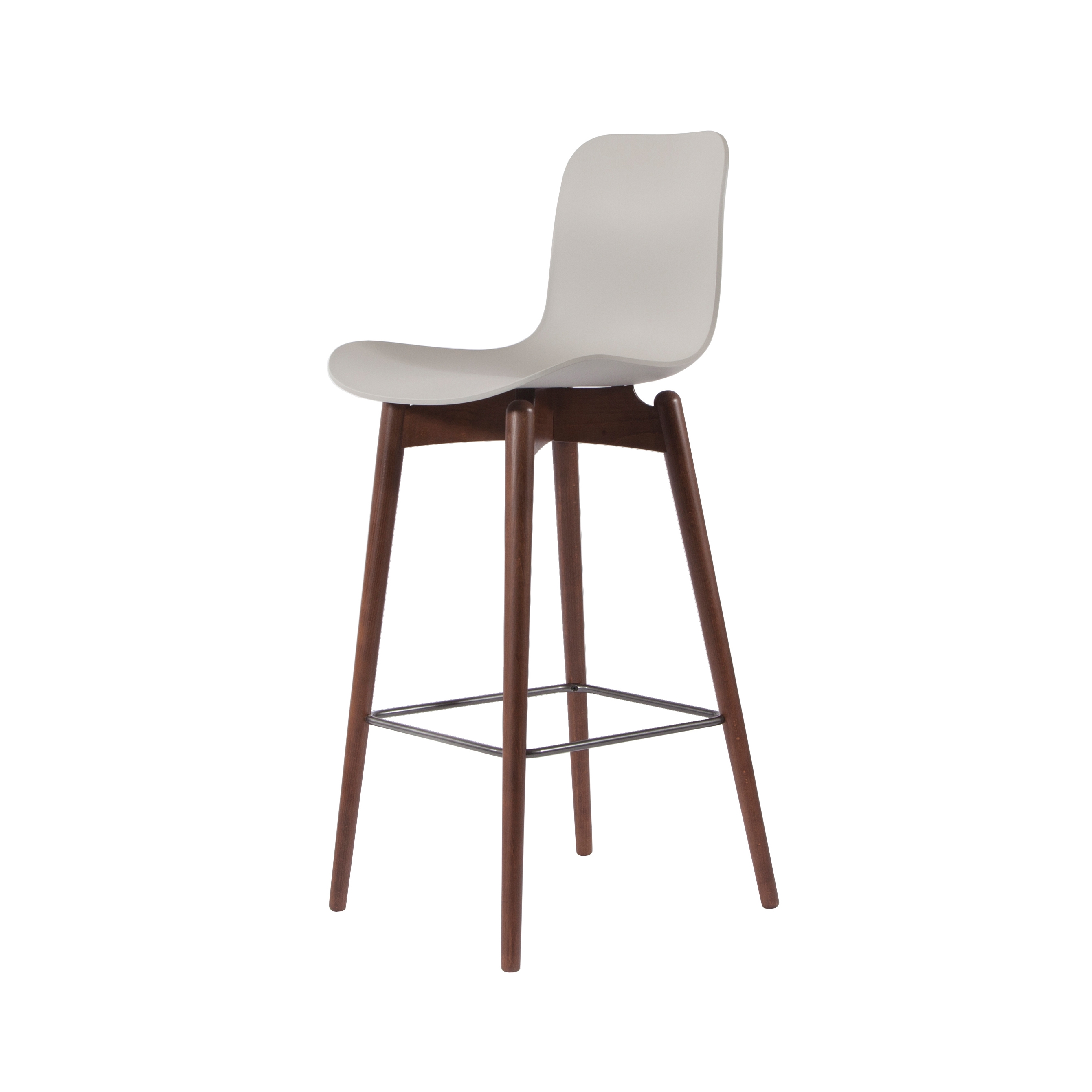Langue Bar Chair, Dark Stained  / Flint Grey