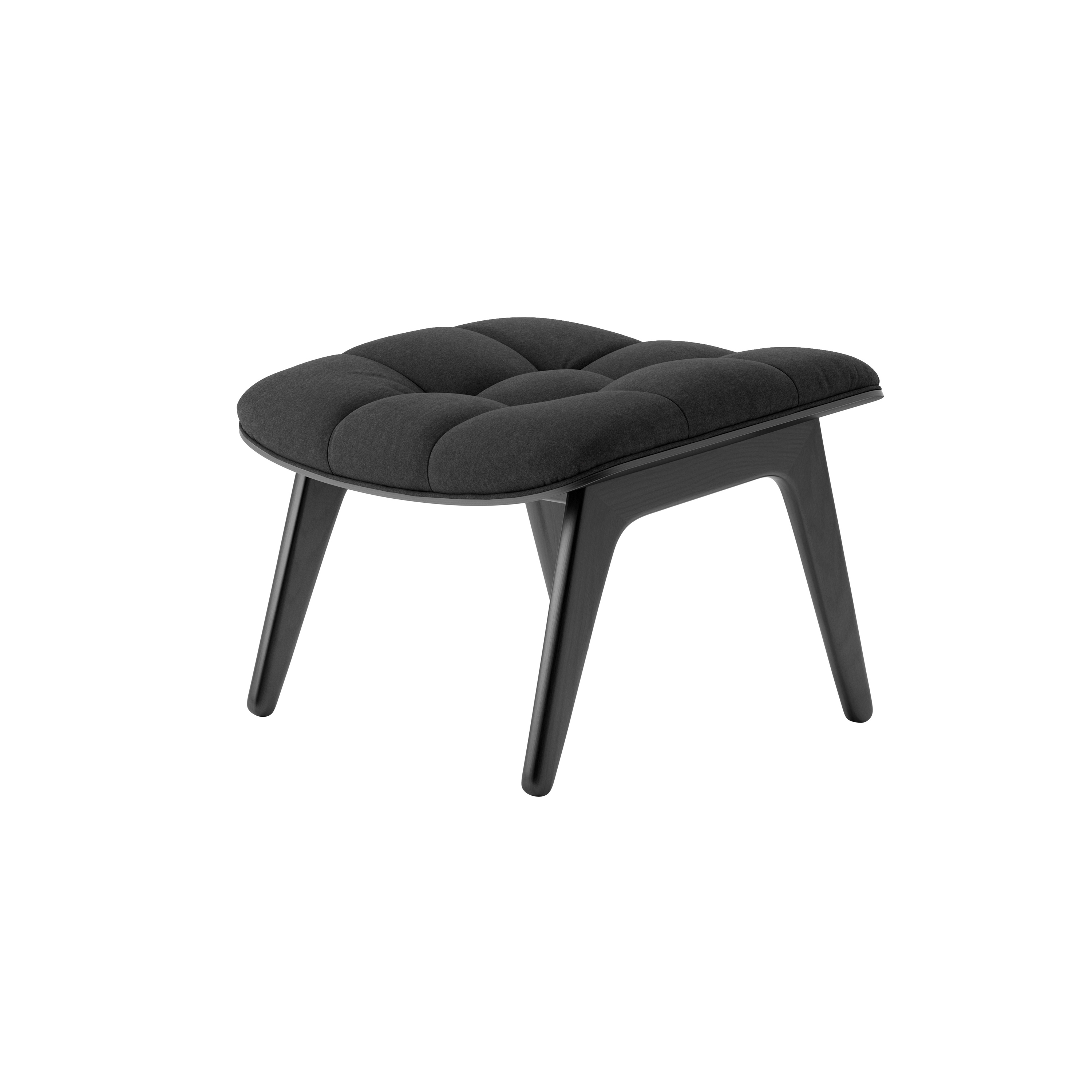Mammoth Ottoman, Black / Wool: Coal Grey 067