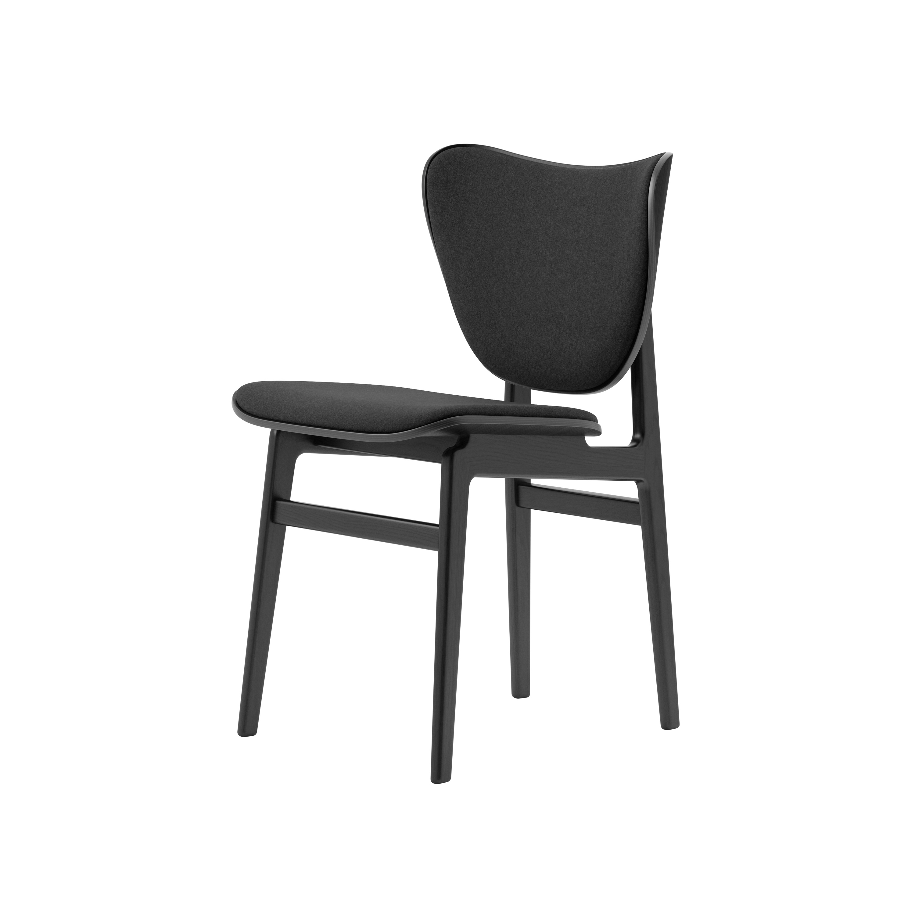 Elephant Dining Chair, Black / Wool Coal Grey 067