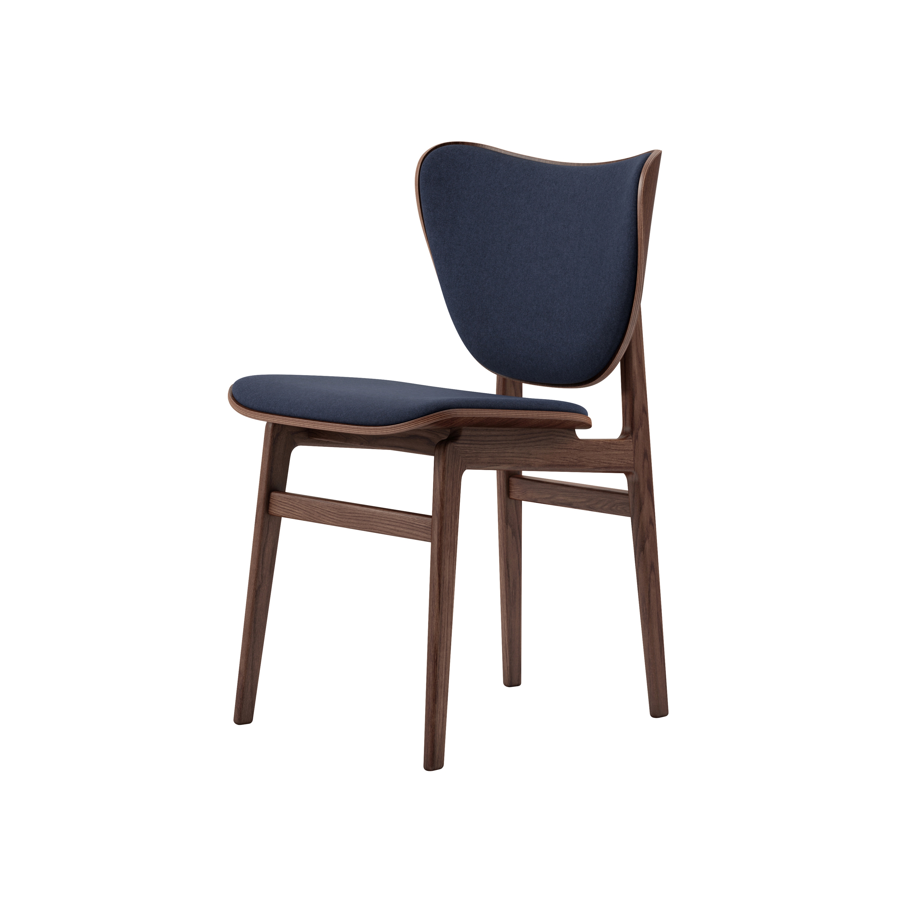 Elephant Dining Chair, Dark Stained / Wool Navy Blue 1007