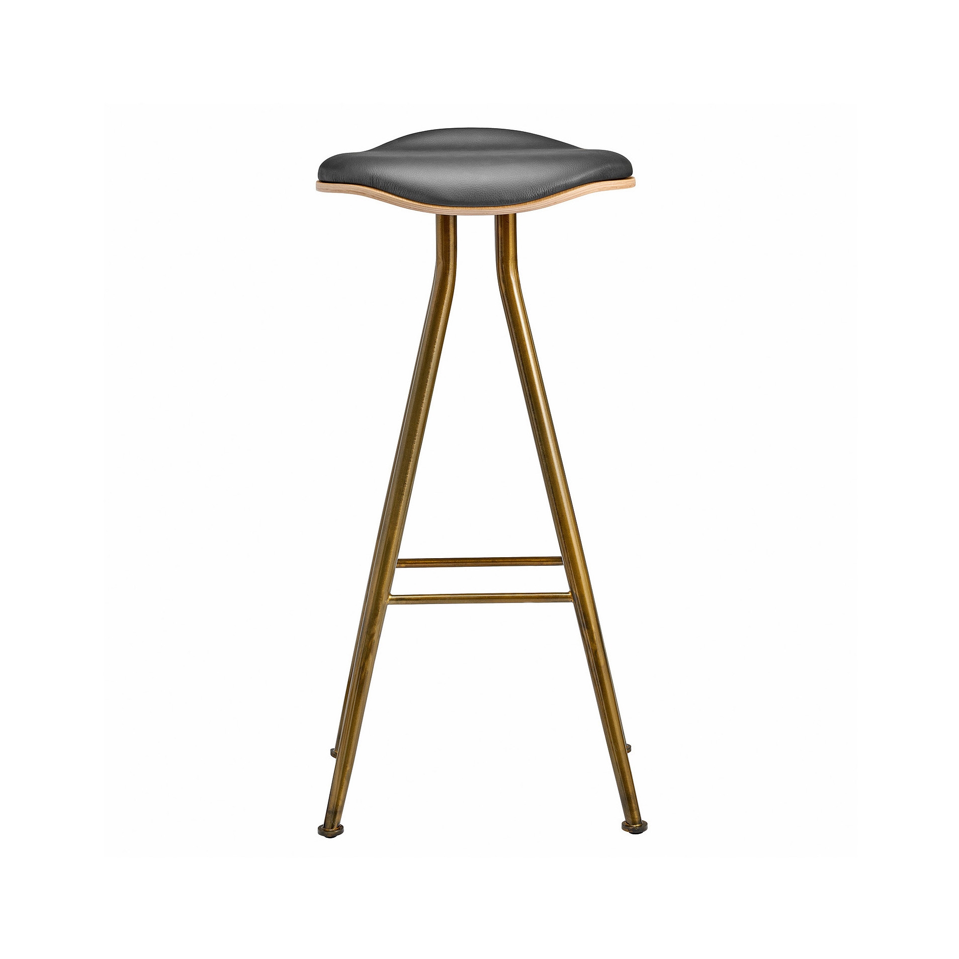 Produkt Barfly Bar Chair, Brass Frame - Natural Seat / Premium Leather Black, High 77 cm des Herstellers NORR11 anzeigen