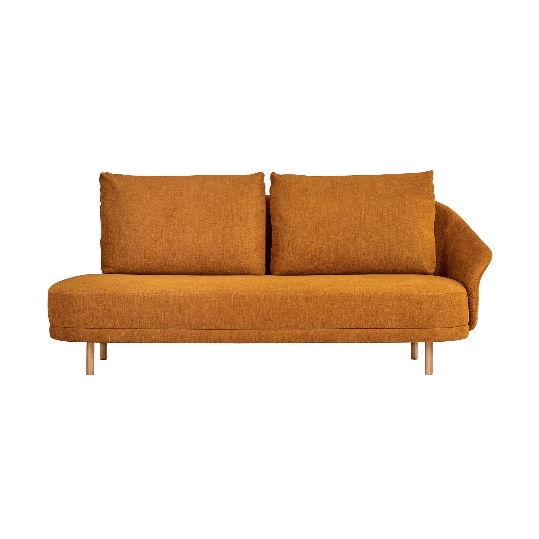 New Wave, Open-End, Right Armrest, Legs Natural, Linen Burned Orange 6