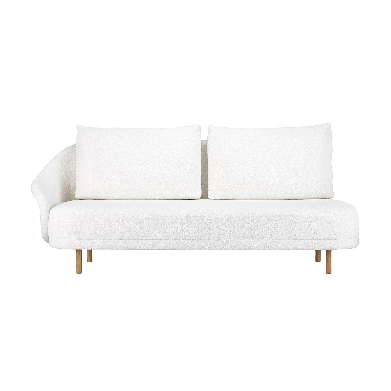 New Wave, Open-End, Left Armrest, Legs Natural, Barnum Off White 1