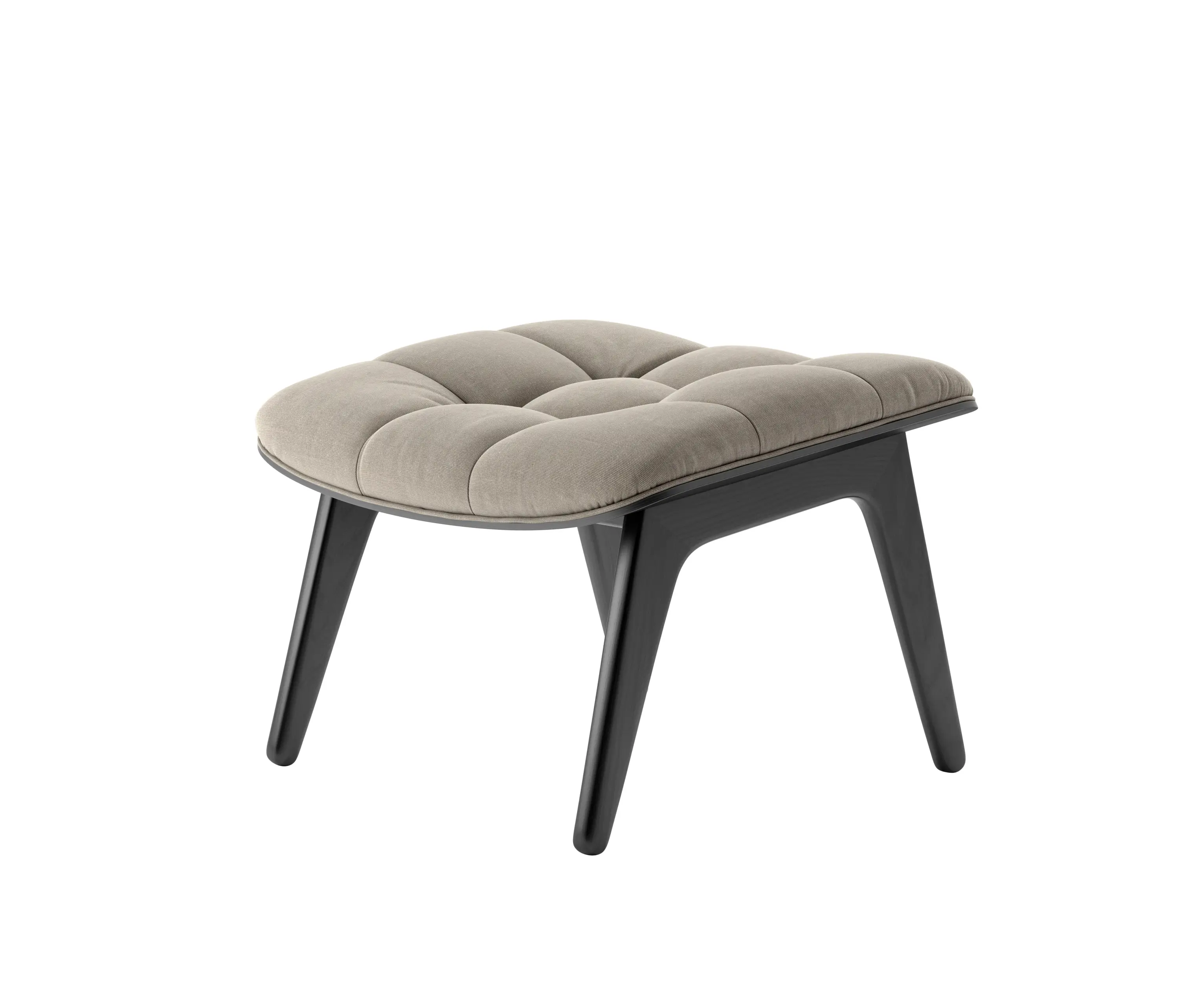 NORR11 - Mammoth Ottoman, Black / Canvas Washed Beige